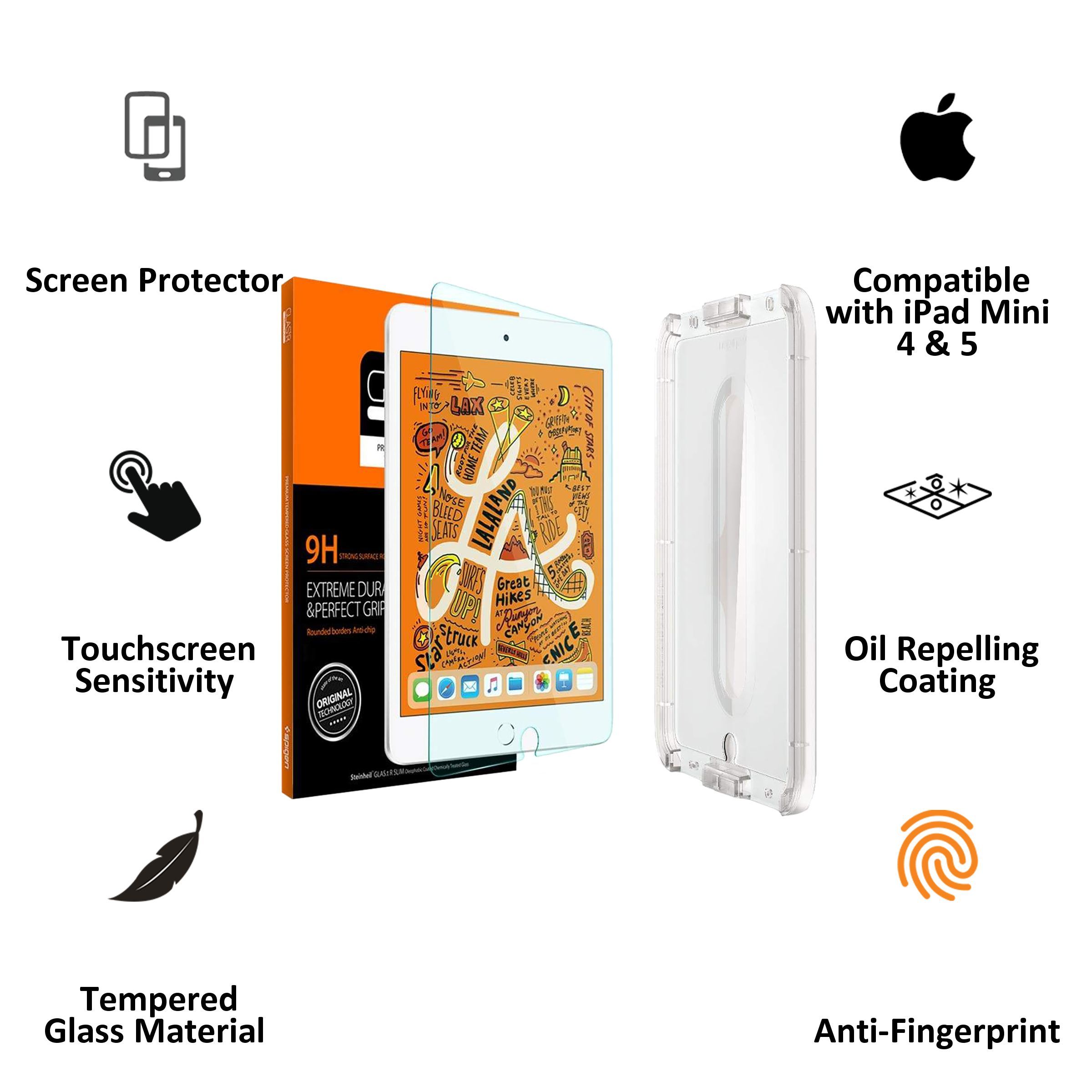 spigen GLAStR Slim Tempered Glass for Apple iPad Mini 5 (2019), Mini 4 (Oleophobic Coating) spigen GLAStR Slim Tempered Glass for Apple iPad Mini 5 (2019), Mini 4 (Oleophobic Coating)_2