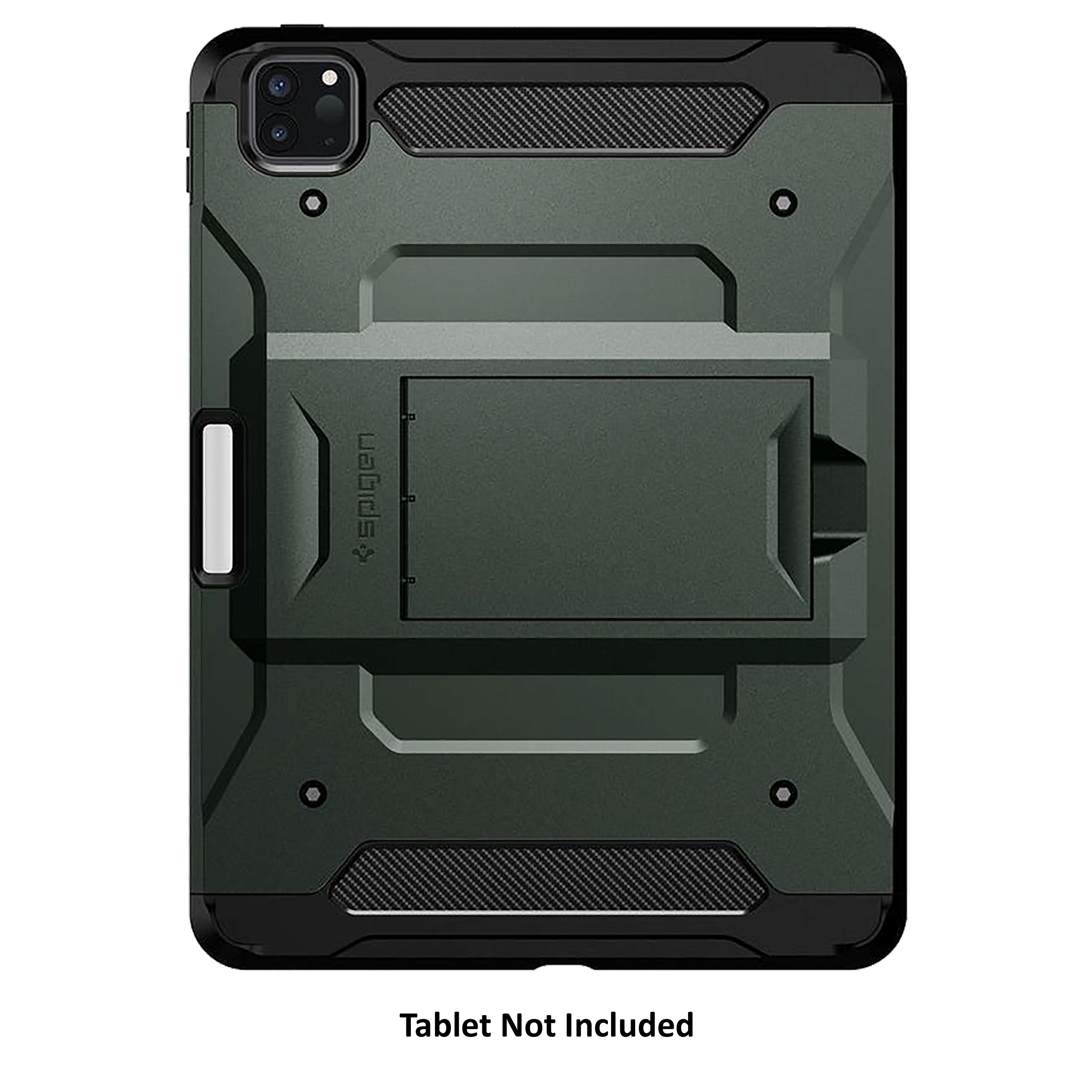 spigen Tough Armor Pro TPU Back Cover for Apple iPad Pro 11 Inch (Air Cushion Technology, Military Green)_3