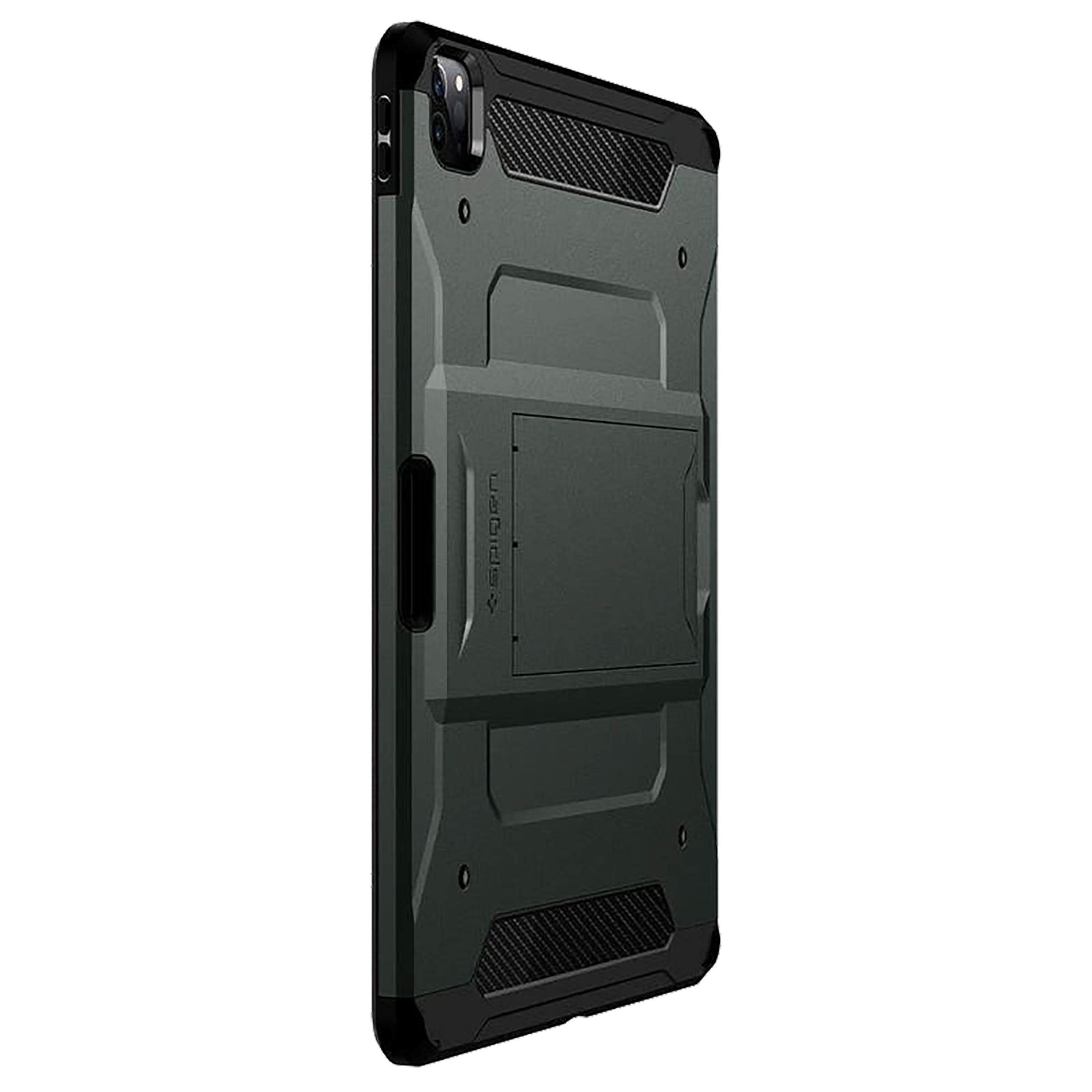 spigen Tough Armor Pro TPU Back Cover for Apple iPad Pro 11 Inch (Air Cushion Technology, Military Green)_7