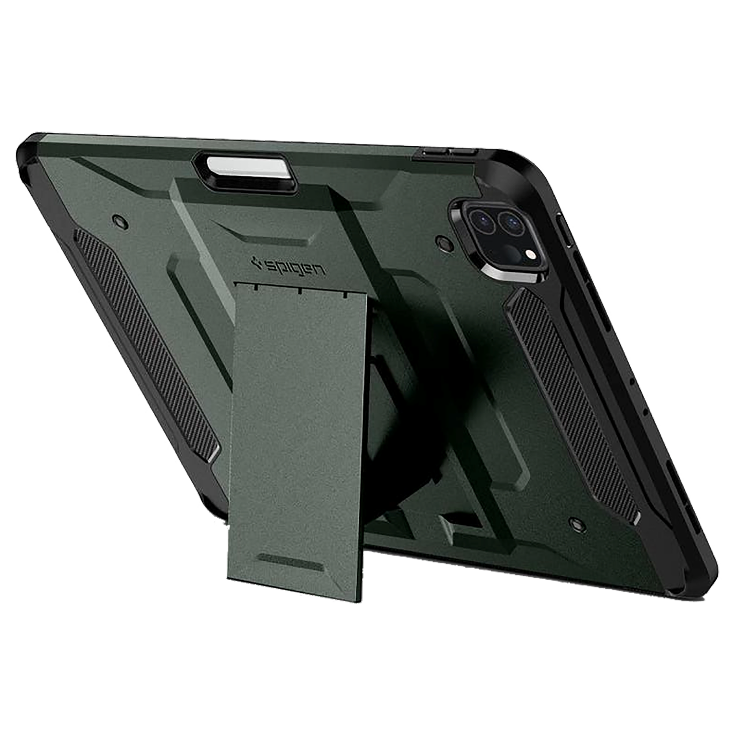 spigen Tough Armor Pro TPU Back Cover for Apple iPad Pro 11 Inch (Air Cushion Technology, Military Green)_9