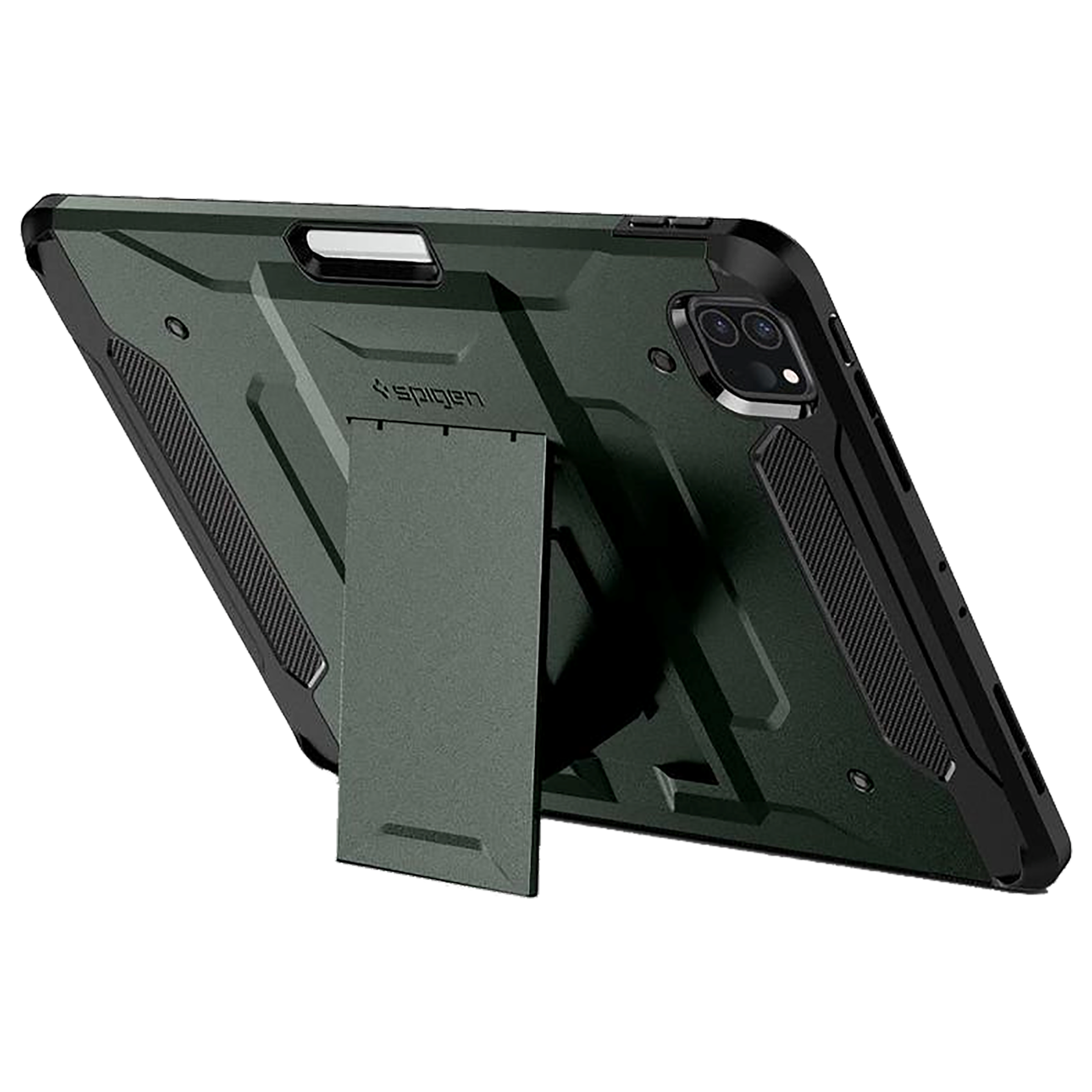 spigen Tough Armor Pro TPU Back Cover for Apple iPad Pro 11 Inch (Air Cushion Technology, Military Green)_10