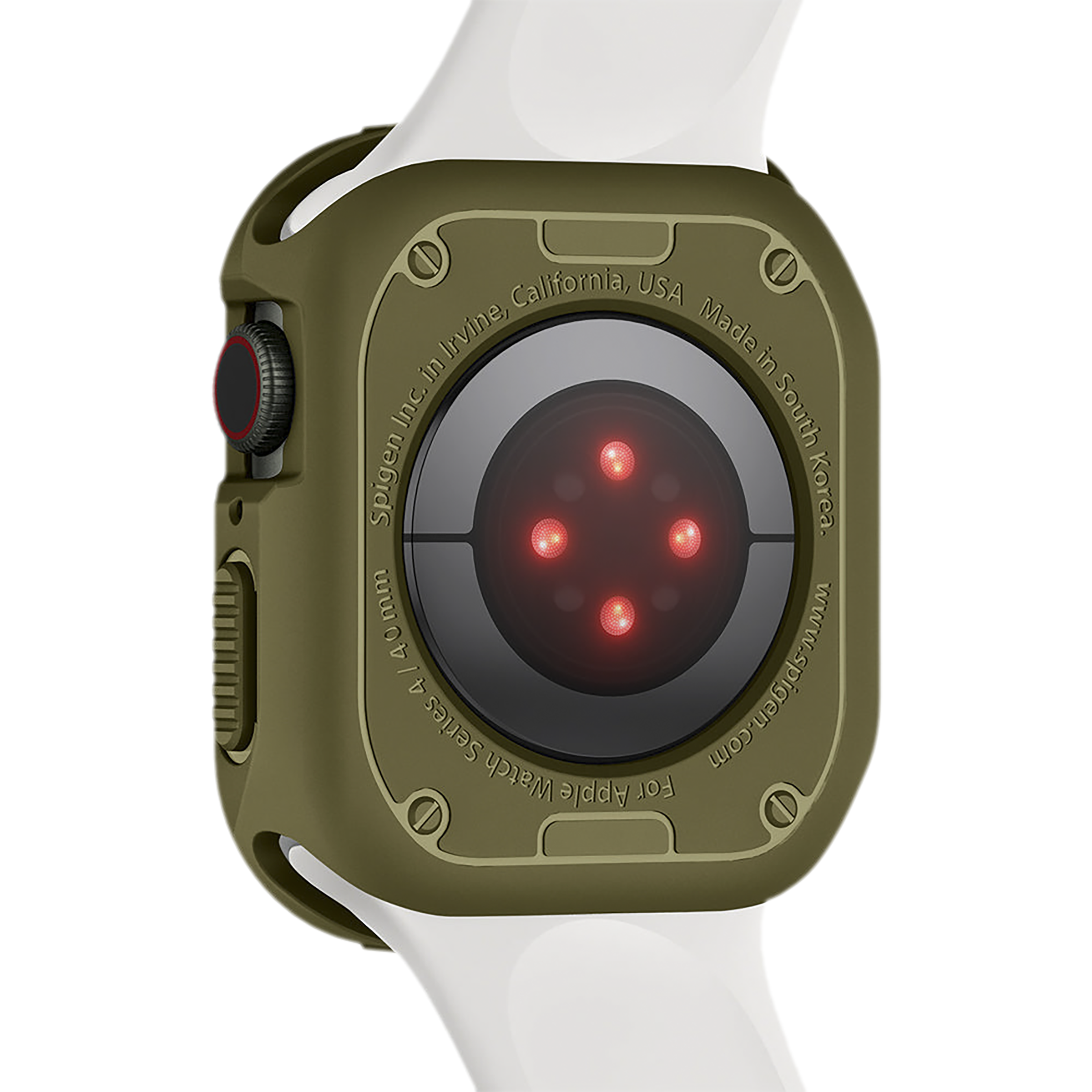 Spigen Rugged Armor TPU Case for Apple Watch Series SE 2, SE, 8, 7, 6, 5 & 4 (41mm / 40mm) (Shock-Absorbent Layer, Olive Green)_4