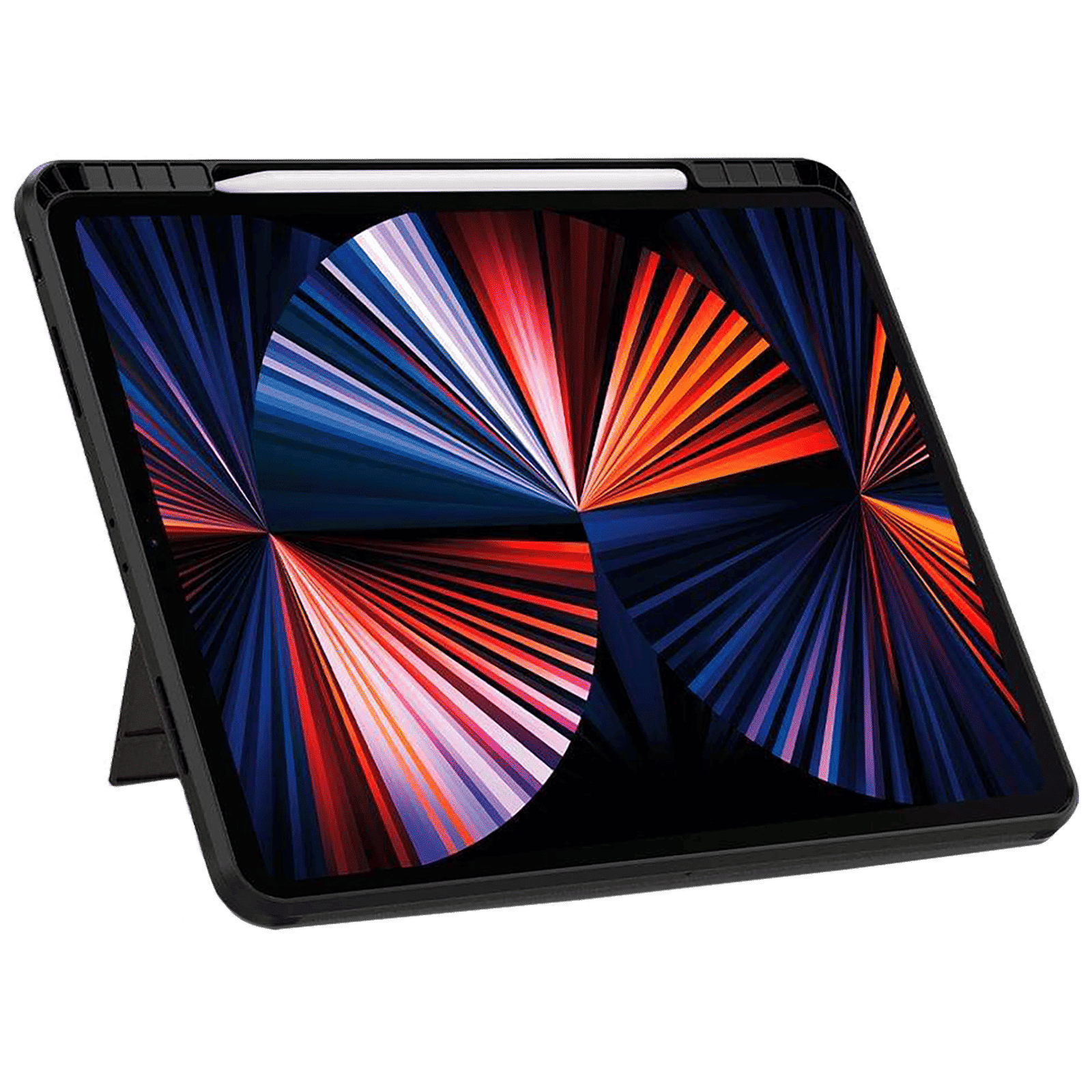 spigen Tough Armor Pro TPU & PC Back Case with Stand For iPad Pro 12.9" (2021) (Air Cushion Technology, ACS02881, Black)_11