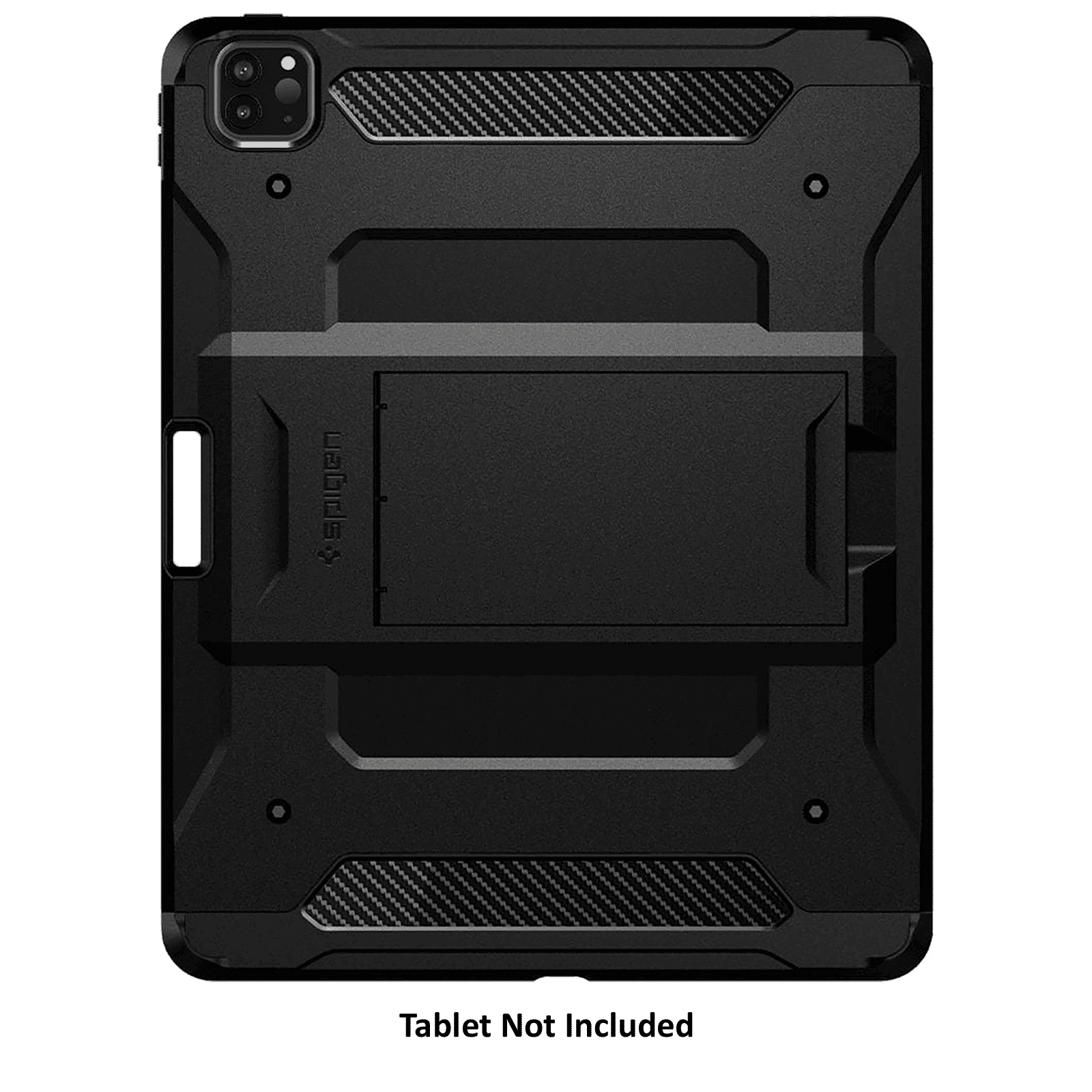 spigen Tough Armor Pro TPU & PC Back Case with Stand For iPad Pro 12.9" (2021) (Air Cushion Technology, ACS02881, Black)_3