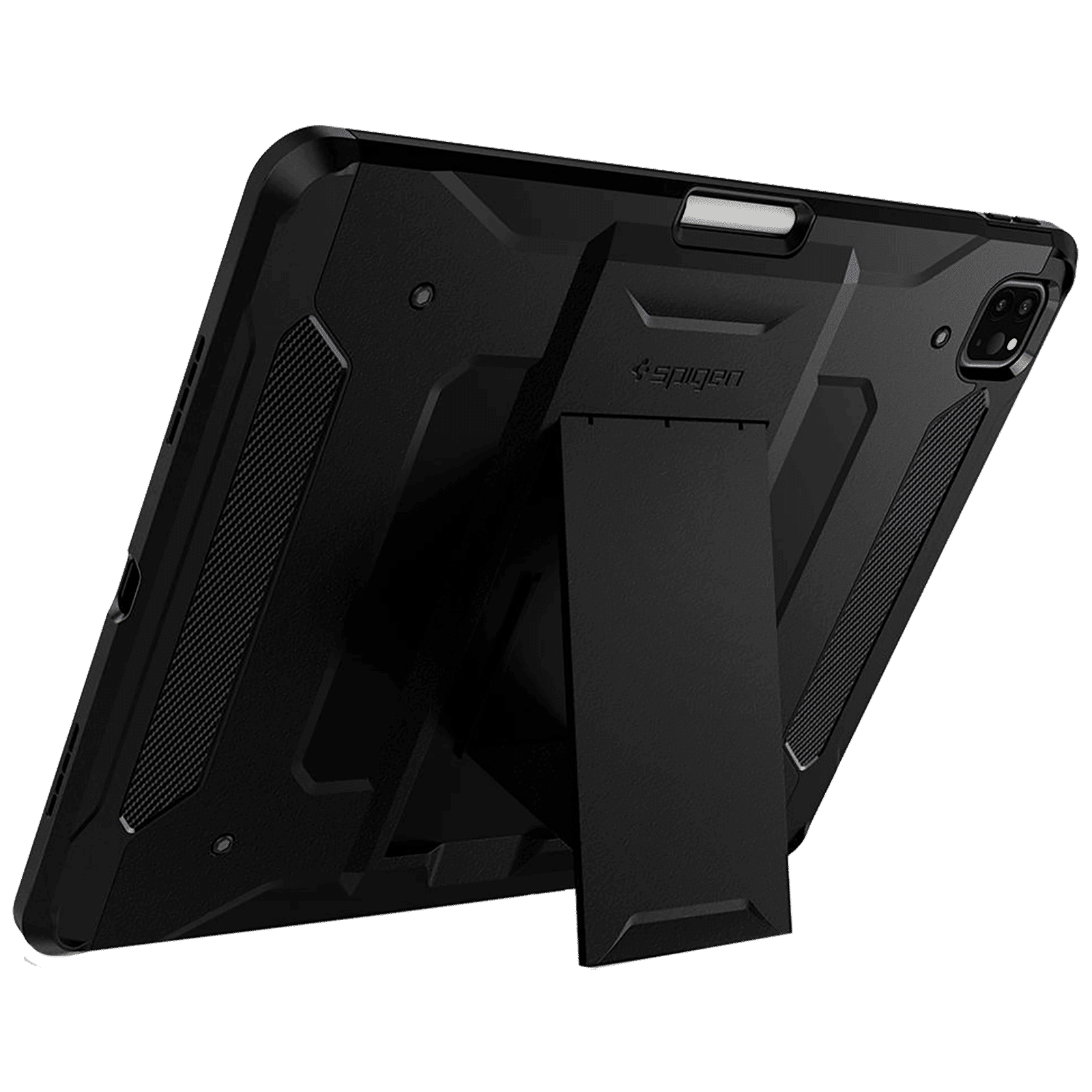 spigen Tough Armor Pro TPU & PC Back Case with Stand For iPad Pro 12.9" (2021) (Air Cushion Technology, ACS02881, Black)_9