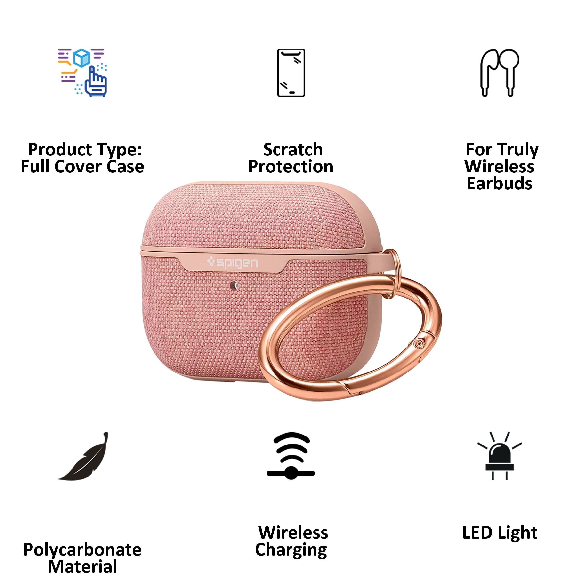 spigen Urban Fit Full Cover Case For Airpods Pro (2019) (Scratch Protection, ASD00575, Rose Gold)_4