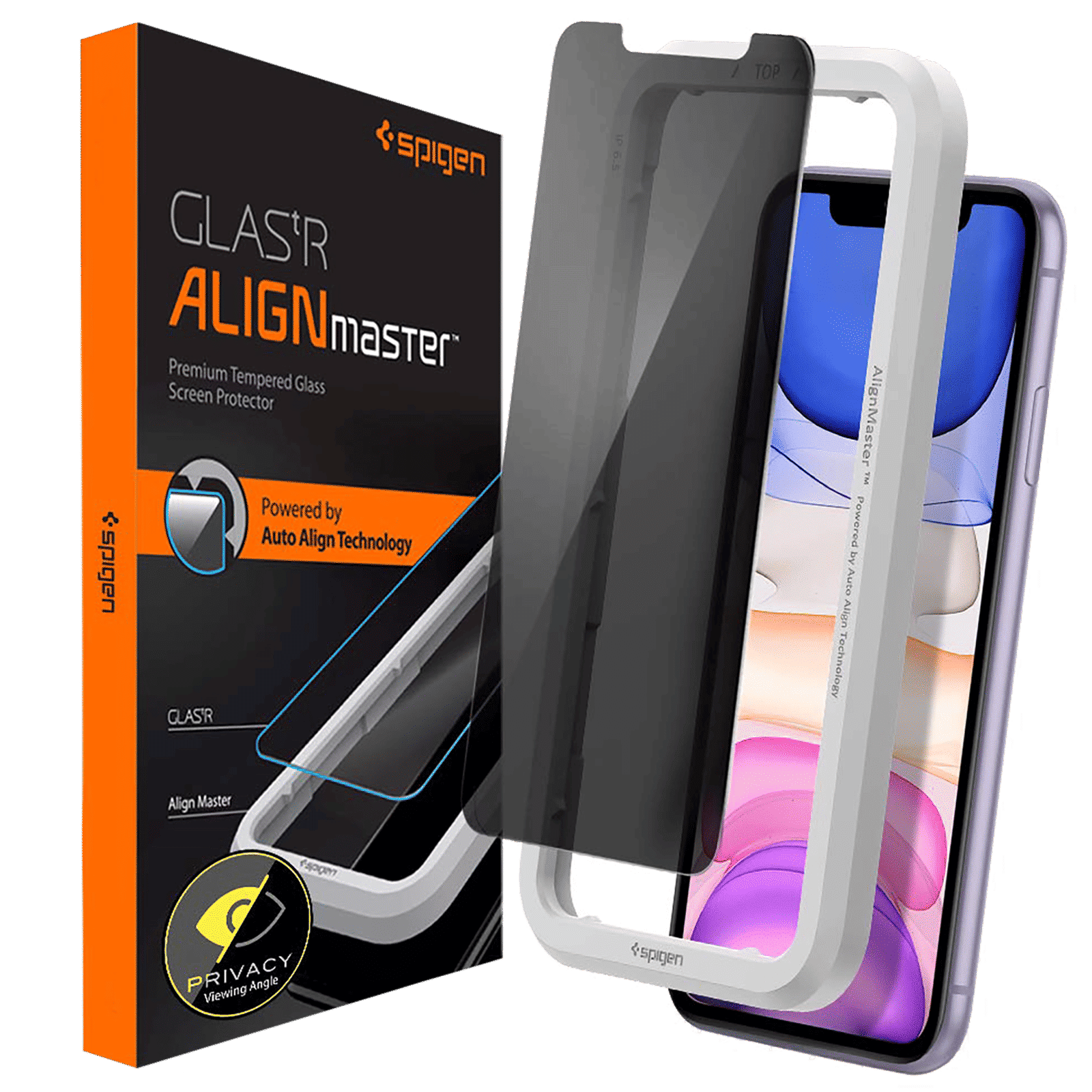 spigen GlastR Align Master Tempered Glass for Apple iPhone 11, XR (Anti Fingerprint)_1