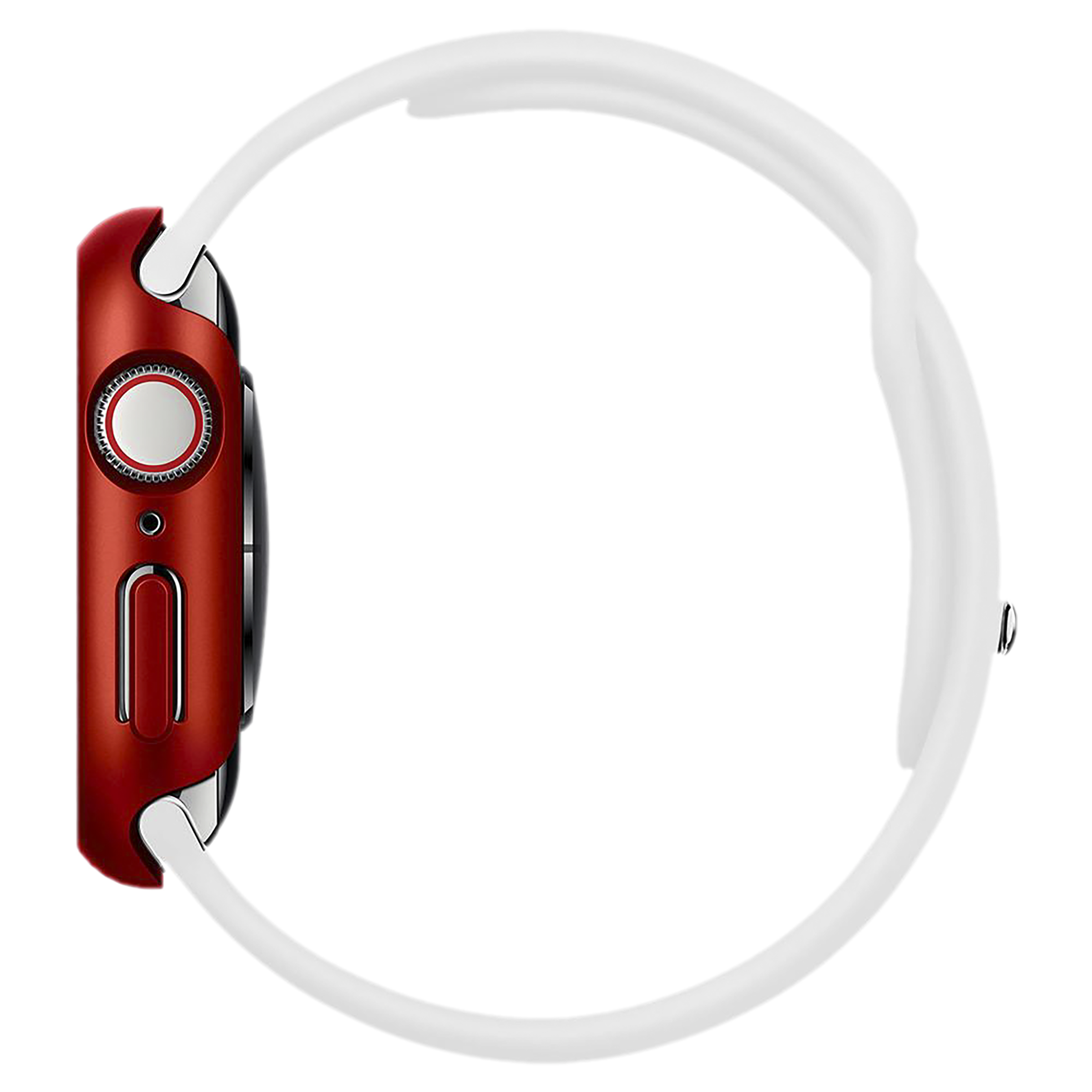 Spigen Thin Fit Polycarbonate Case for Apple Watch Series SE 2, SE, 6, 5 & 4 (44mm) (Razor-Thin Frame, Metallic Red)_5
