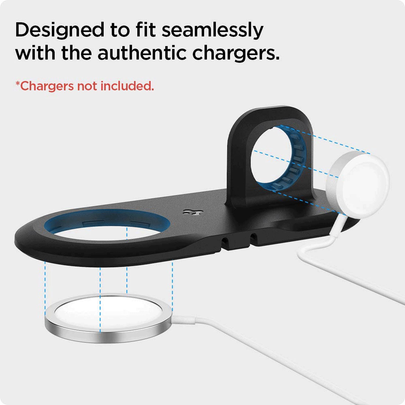 spigen Magfit 2-in-1 Wireless Charger for iPhone and iWatch (Nanotac Technology, Black)_13