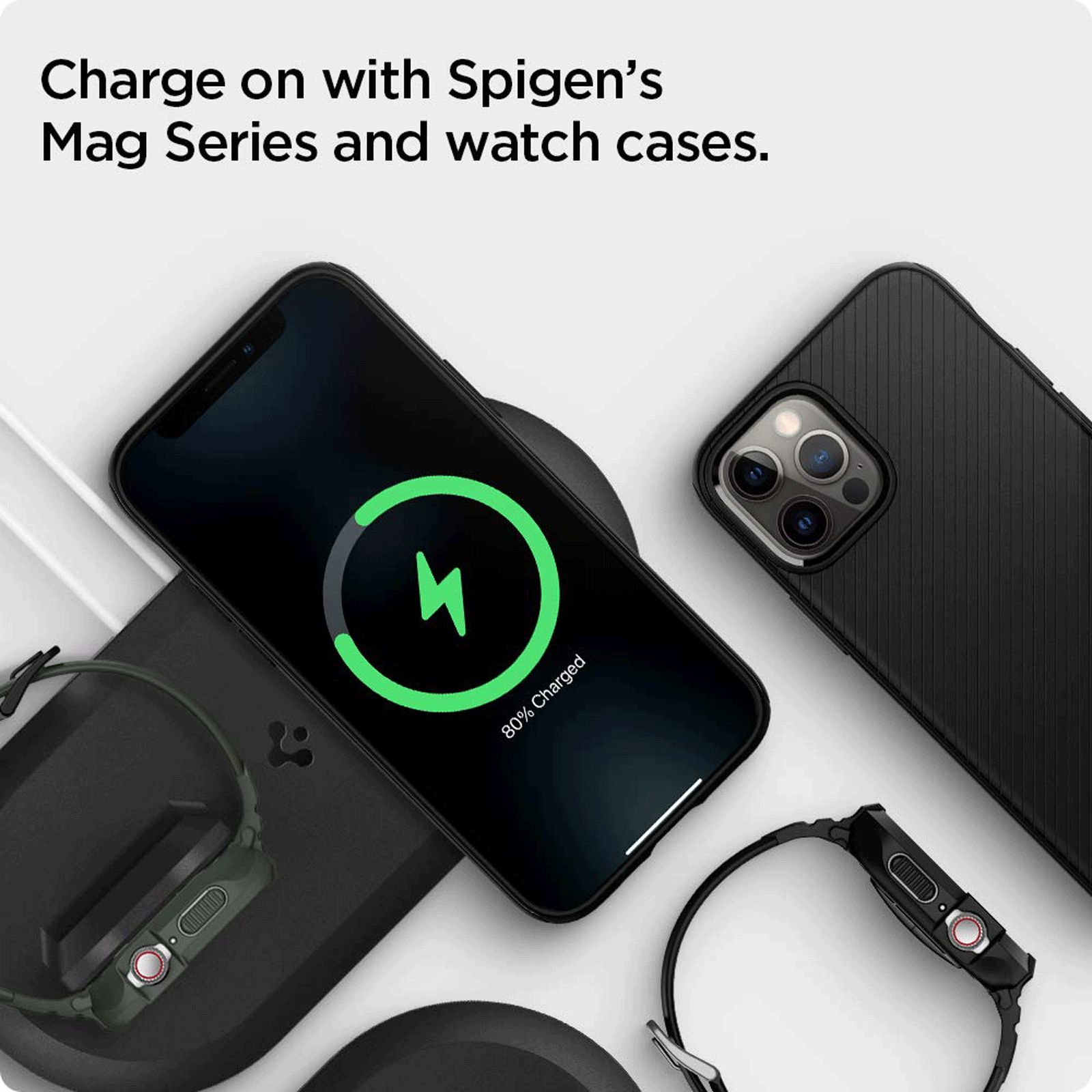 spigen Magfit 2-in-1 Wireless Charger for iPhone and iWatch (Nanotac Technology, Black)_10