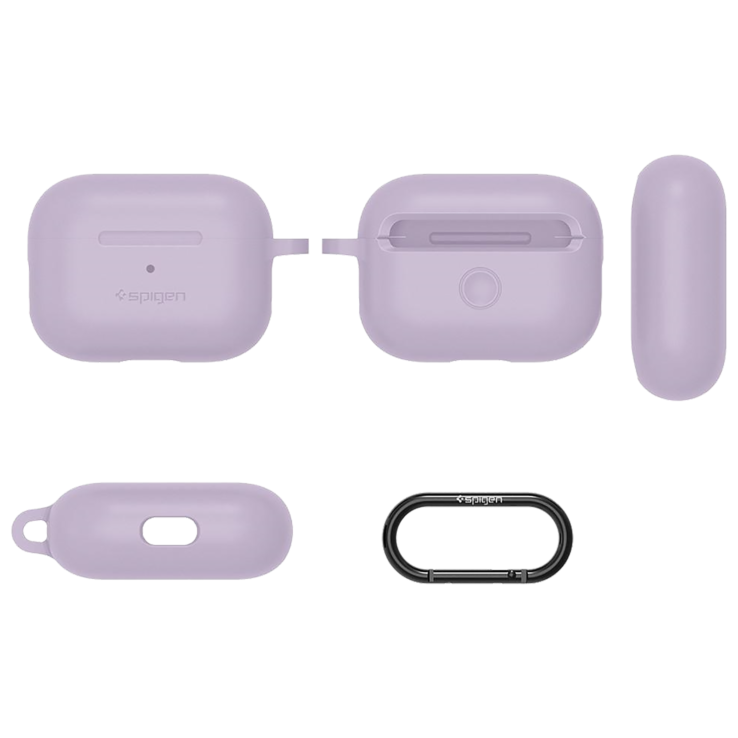 spigen Silicone Fit Silicone Full Cover Case For Airpods Pro (Shock Absorbent, ASD02168, Lavender)_11