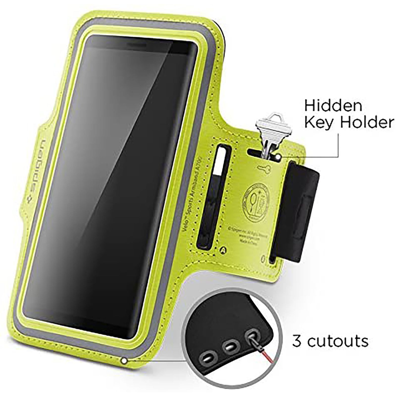 spigen A700 Sport Neoprene Back Cover for Universal Mobiles (Sweat Proof,, Neon)_3