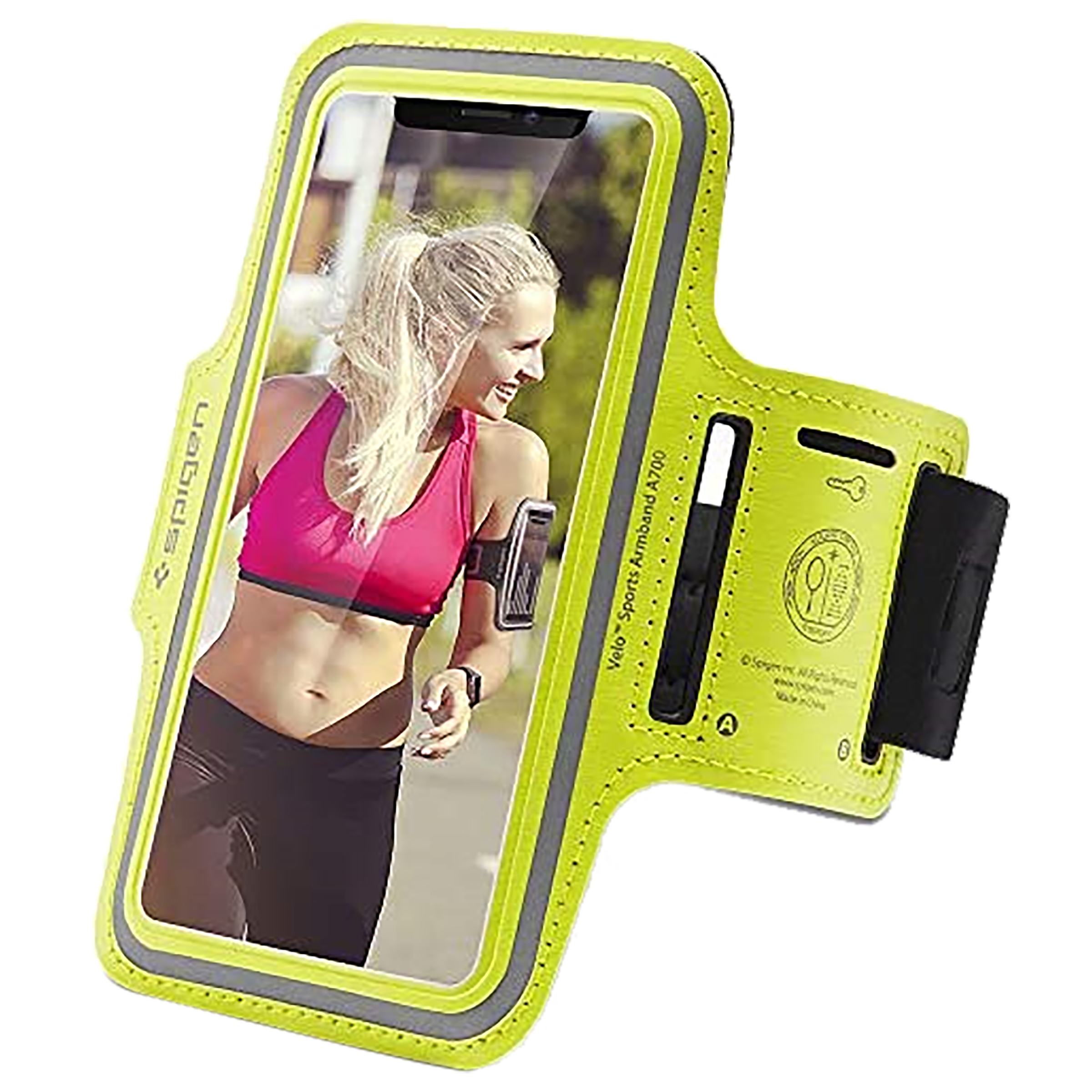 spigen A700 Sport Neoprene Back Cover for Universal Mobiles (Sweat Proof,, Neon)_1