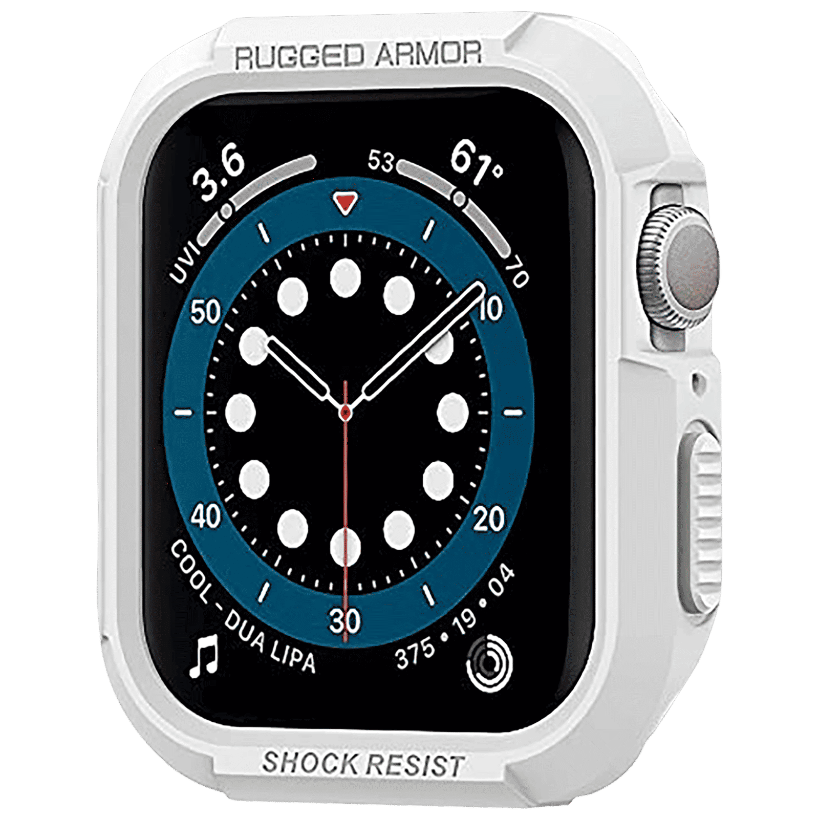 Spigen Rugged Armor TPU Case for Apple Watch Series SE 2, SE, 8, 7, 6, 5 & 4 (45mm / 44mm) (Shock-Absorbent Layer, White)_1