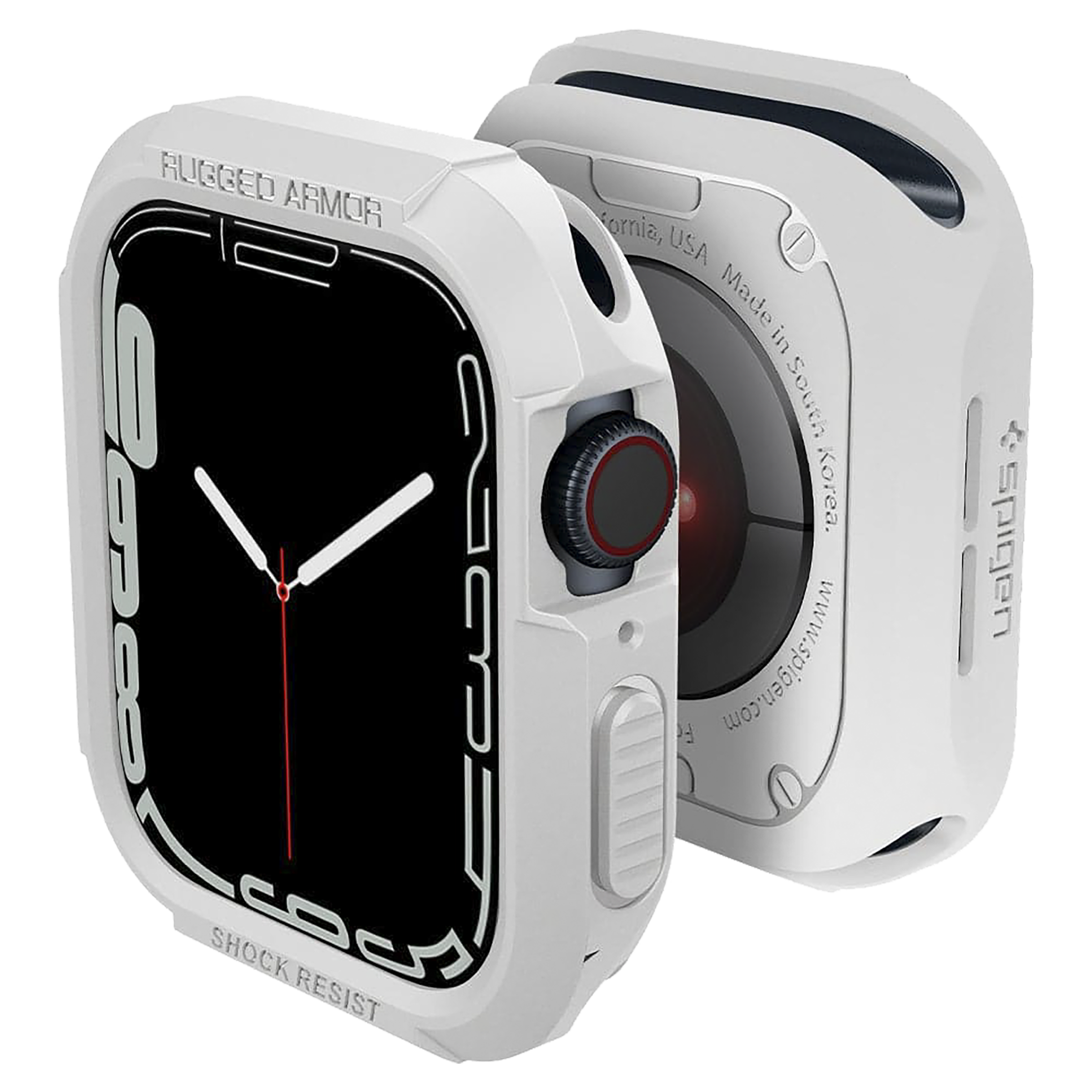 Spigen Rugged Armor TPU Case for Apple Watch Series SE 2, SE, 8, 7, 6, 5 & 4 (45mm / 44mm) (Shock-Absorbent Layer, White)_4