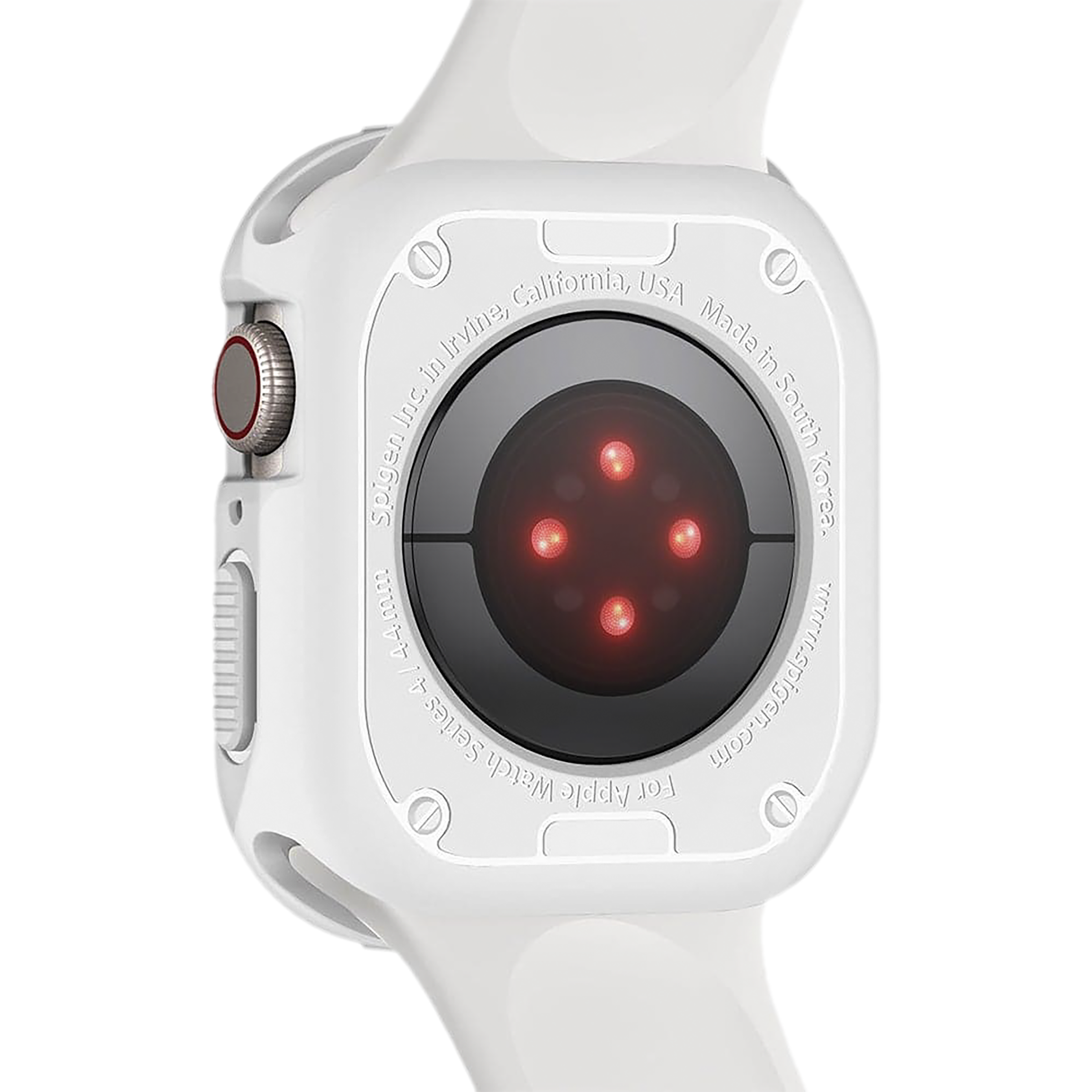 Spigen Rugged Armor TPU Case for Apple Watch Series SE 2, SE, 8, 7, 6, 5 & 4 (45mm / 44mm) (Shock-Absorbent Layer, White)_5