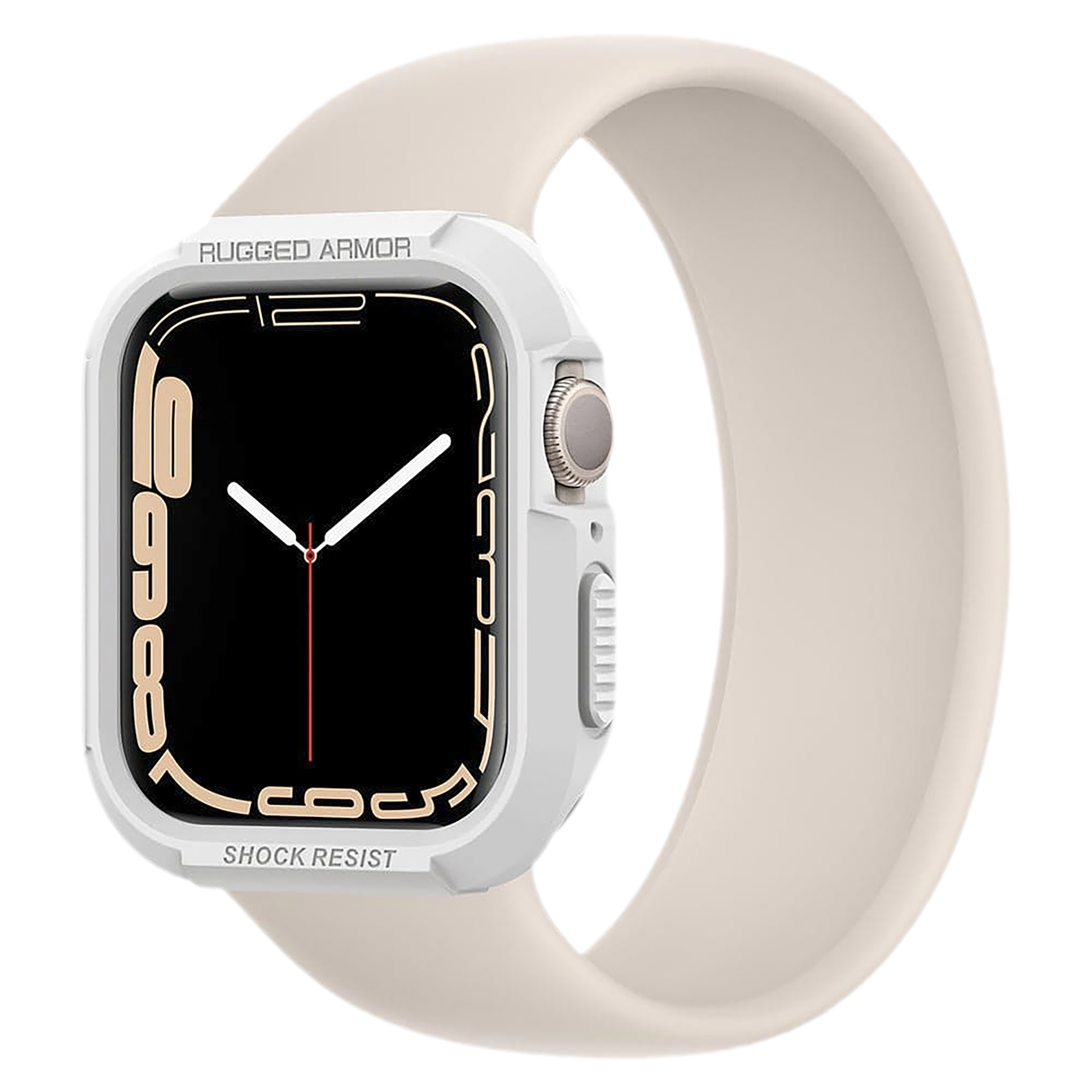 Spigen Rugged Armor TPU Case for Apple Watch Series SE 2, SE, 8, 7, 6, 5 & 4 (45mm / 44mm) (Shock-Absorbent Layer, White)_9