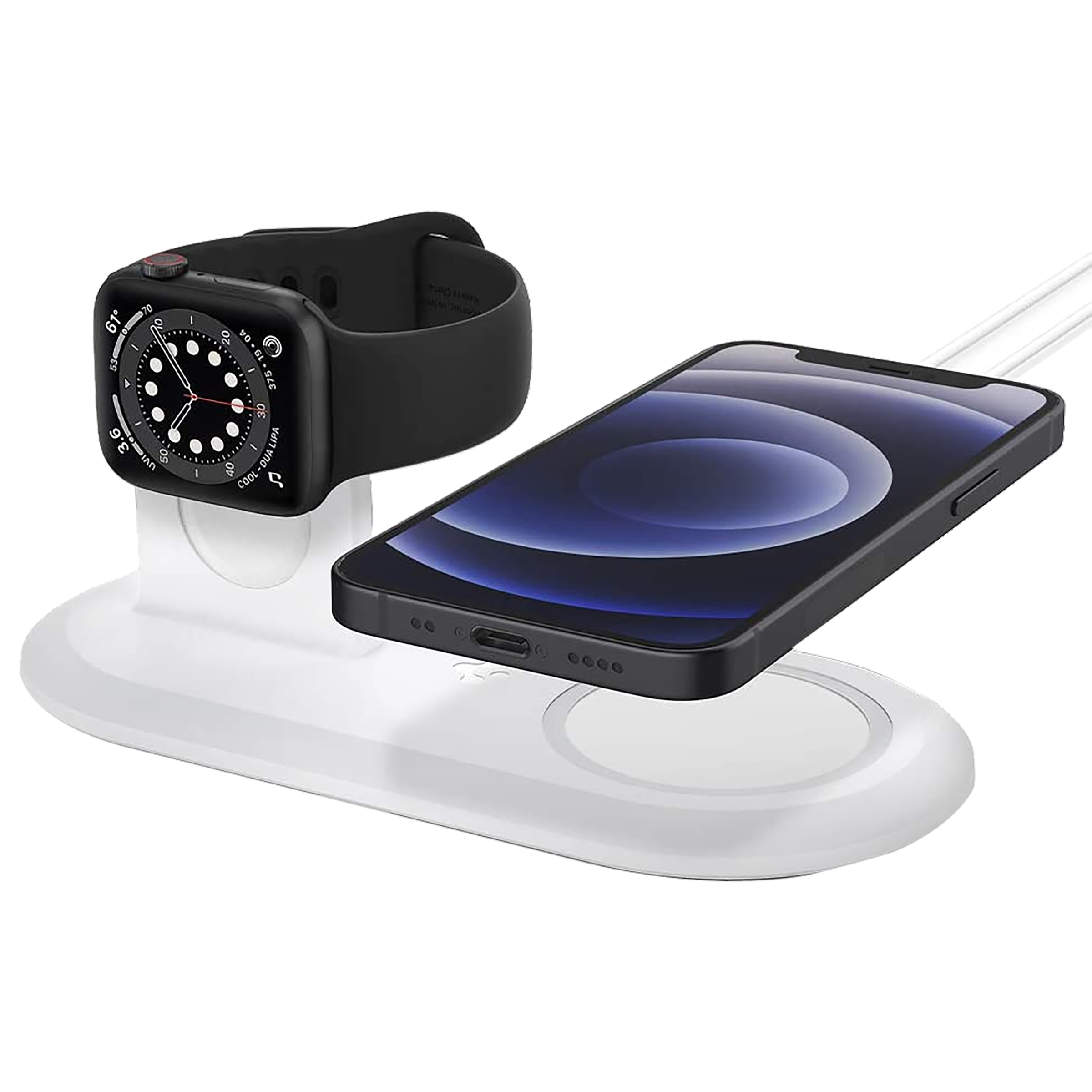 spigen Magfit 2-in-1 Wireless Charger for iPhone and iWatch (Nanotac Technology, White)_2