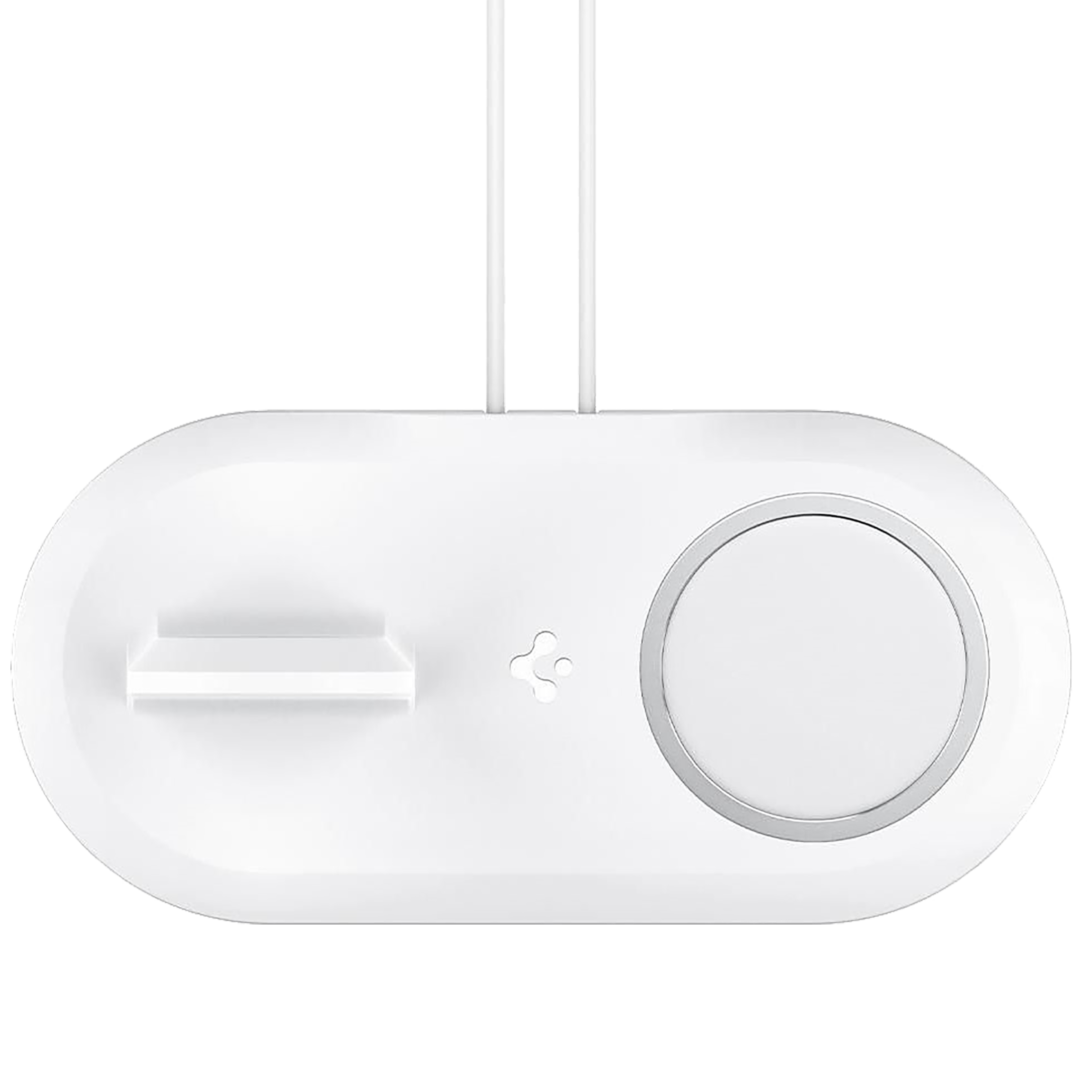 spigen Magfit 2-in-1 Wireless Charger for iPhone and iWatch (Nanotac Technology, White)_6