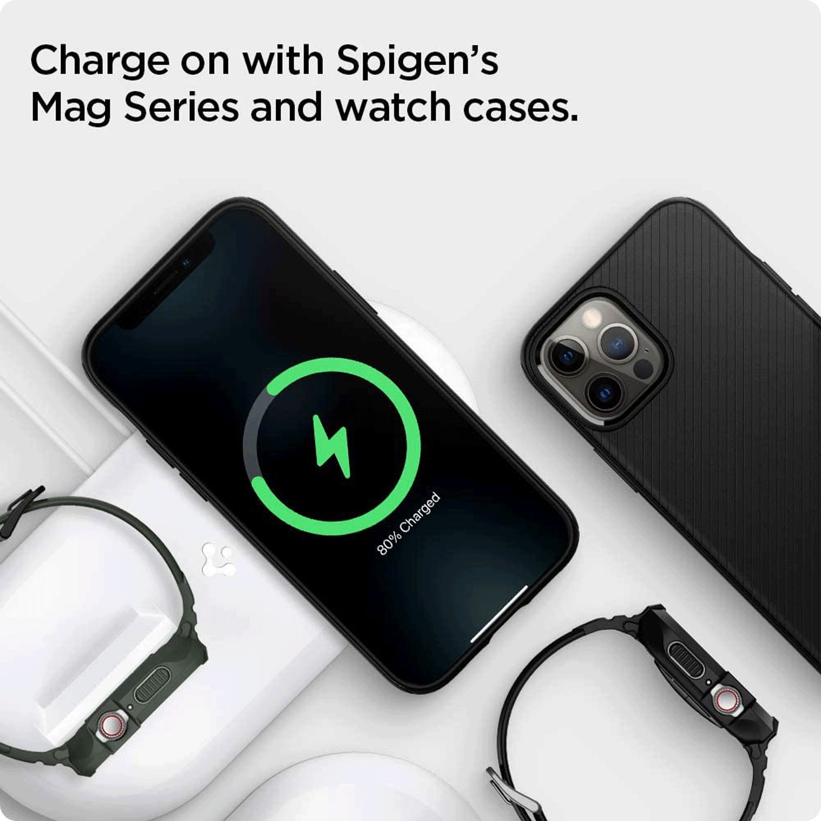 spigen Magfit 2-in-1 Wireless Charger for iPhone and iWatch (Nanotac Technology, White)_10