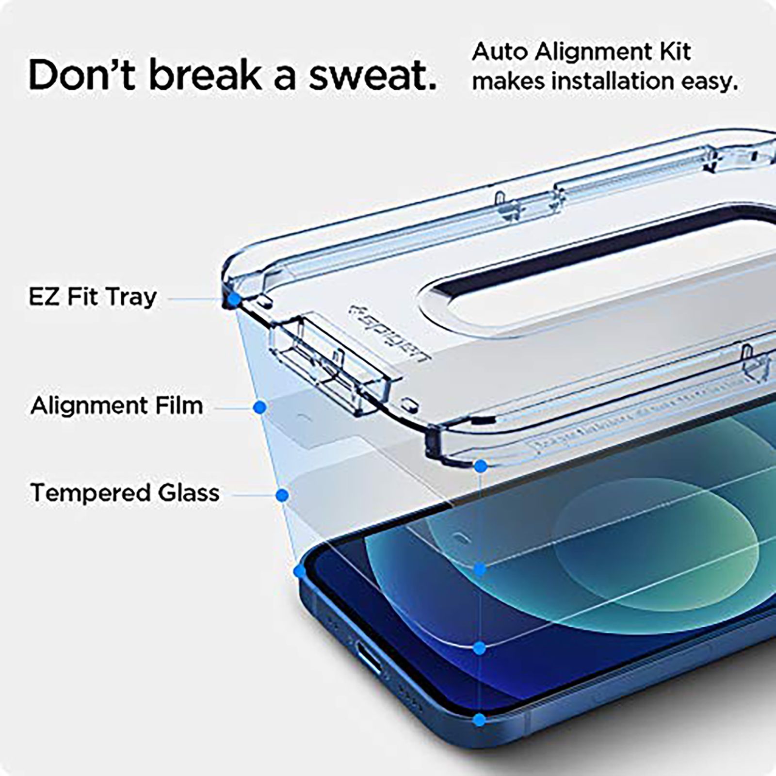 spigen GlastR EZ Fit Tempered Glass for Apple iPhone 12 Mini (Oleophobic Coating)_8