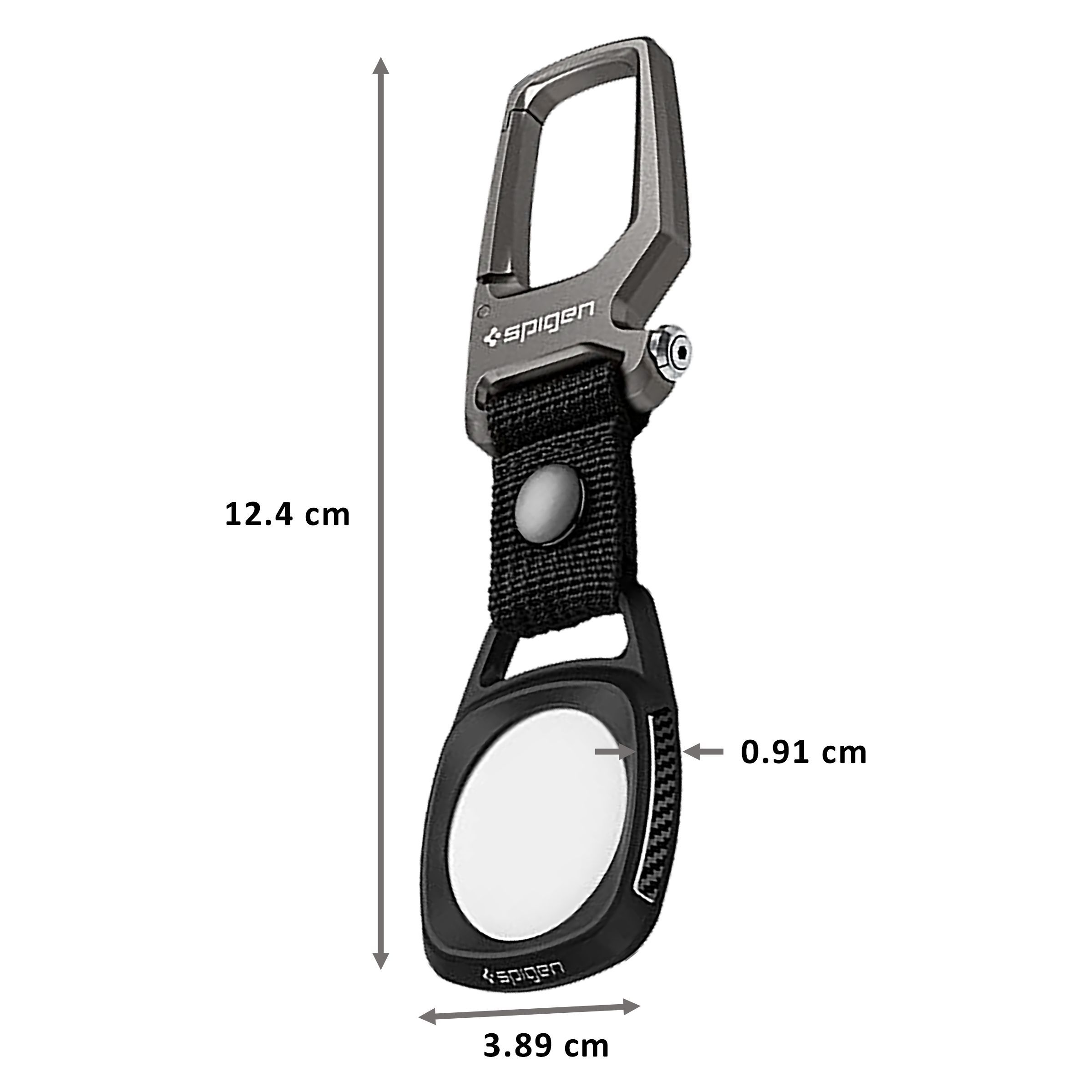 spigen Rugged Armor Fabric & Zinc Alloy Full Cover Case For Apple AirTag (Doubles Up As A Bottle-Opener, AMP01565, Matte Black)_2