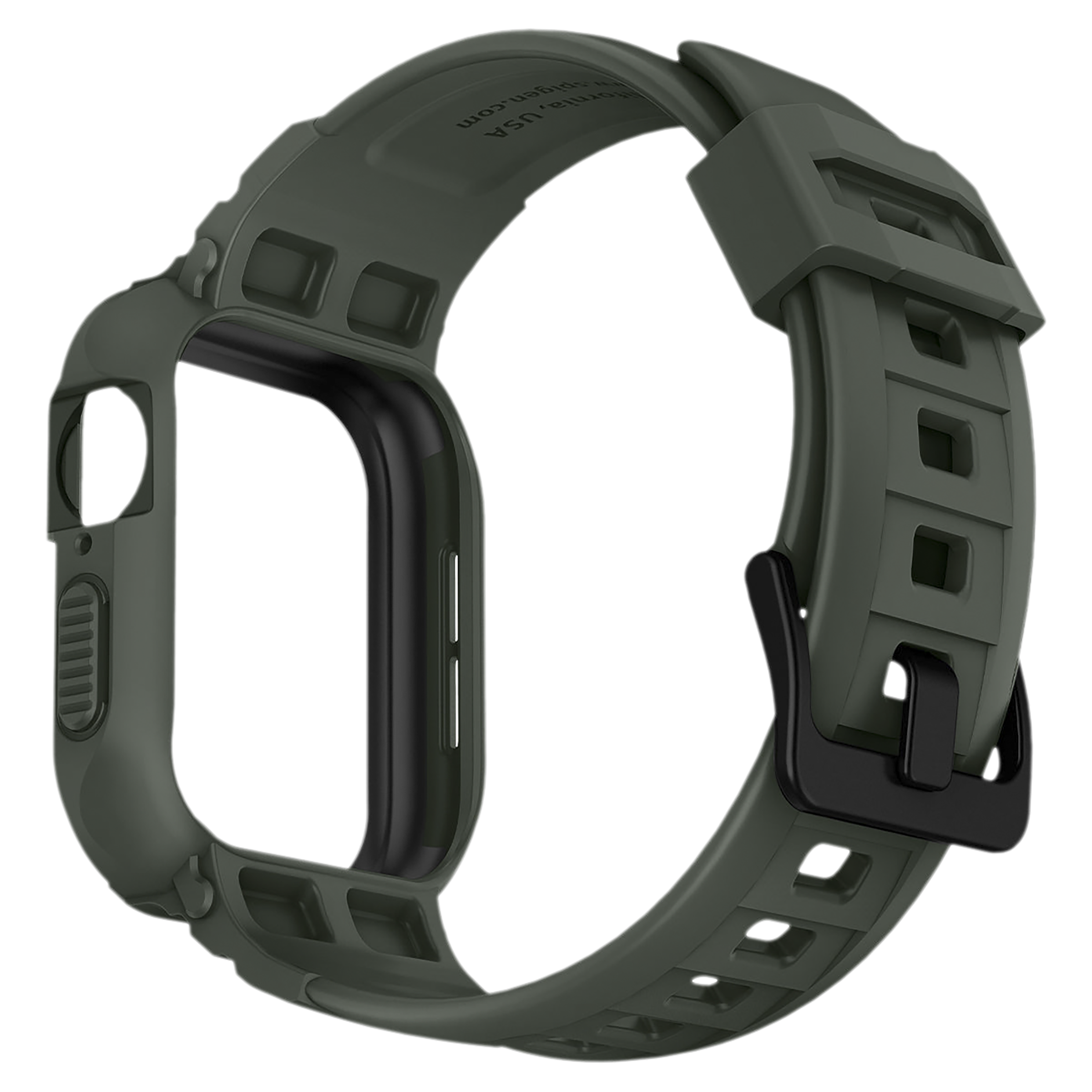 Spigen Rugged Armor Pro TPU Case for Apple Watch Series SE 2, SE, 8, 7, 6, 5 & 4 (41mm / 40mm) (Shock-Absorbent Layer, Military Green)_10
