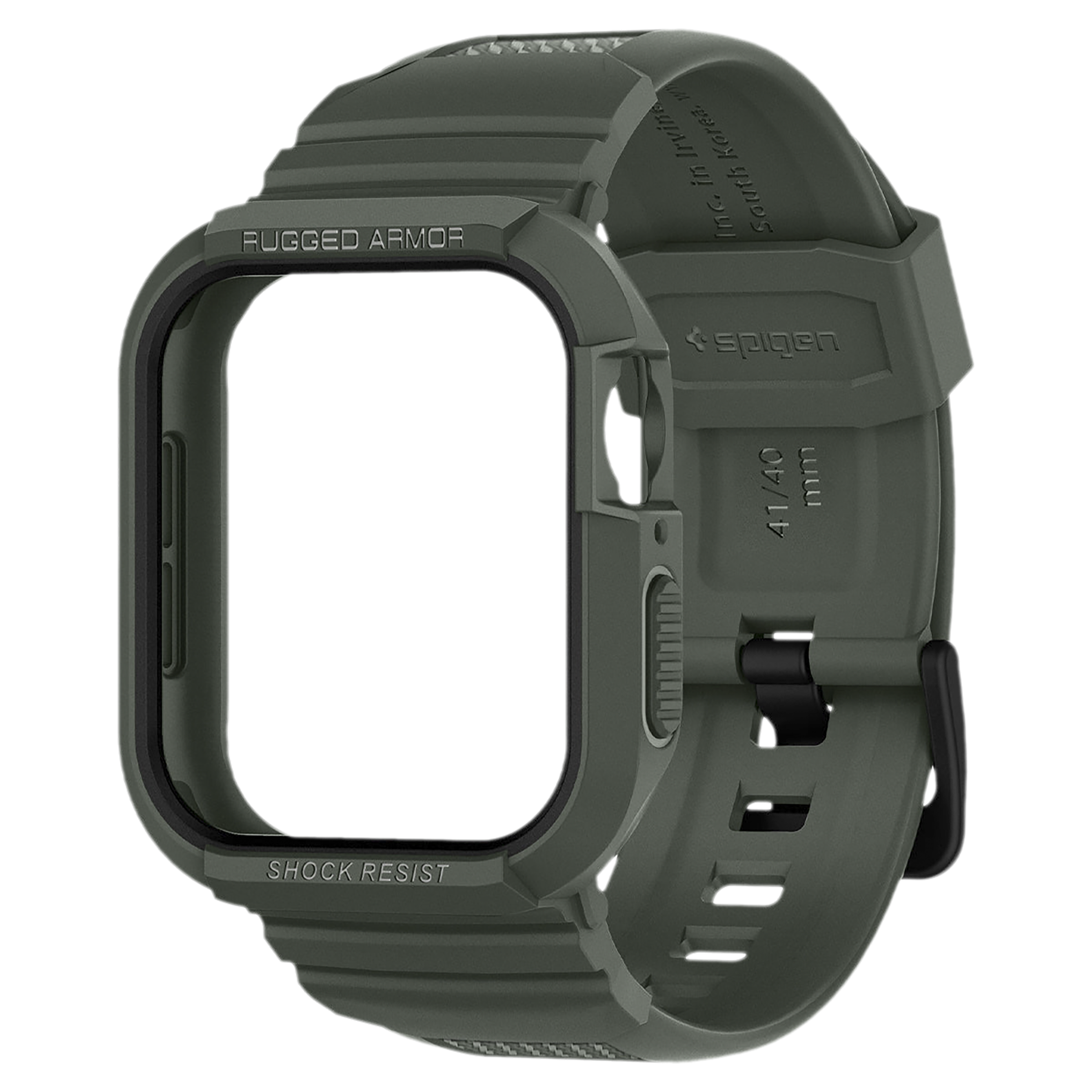 Spigen Rugged Armor Pro TPU Case for Apple Watch Series SE 2, SE, 8, 7, 6, 5 & 4 (41mm / 40mm) (Shock-Absorbent Layer, Military Green)_13