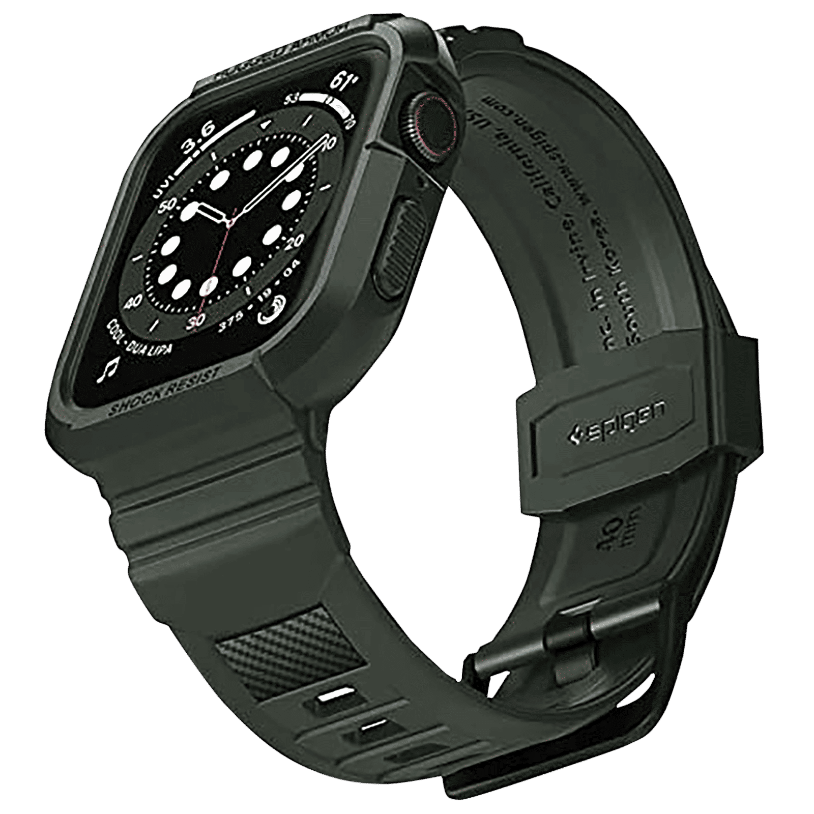 Spigen Rugged Armor Pro TPU Case for Apple Watch Series SE 2, SE, 8, 7, 6, 5 & 4 (41mm / 40mm) (Shock-Absorbent Layer, Military Green)_14