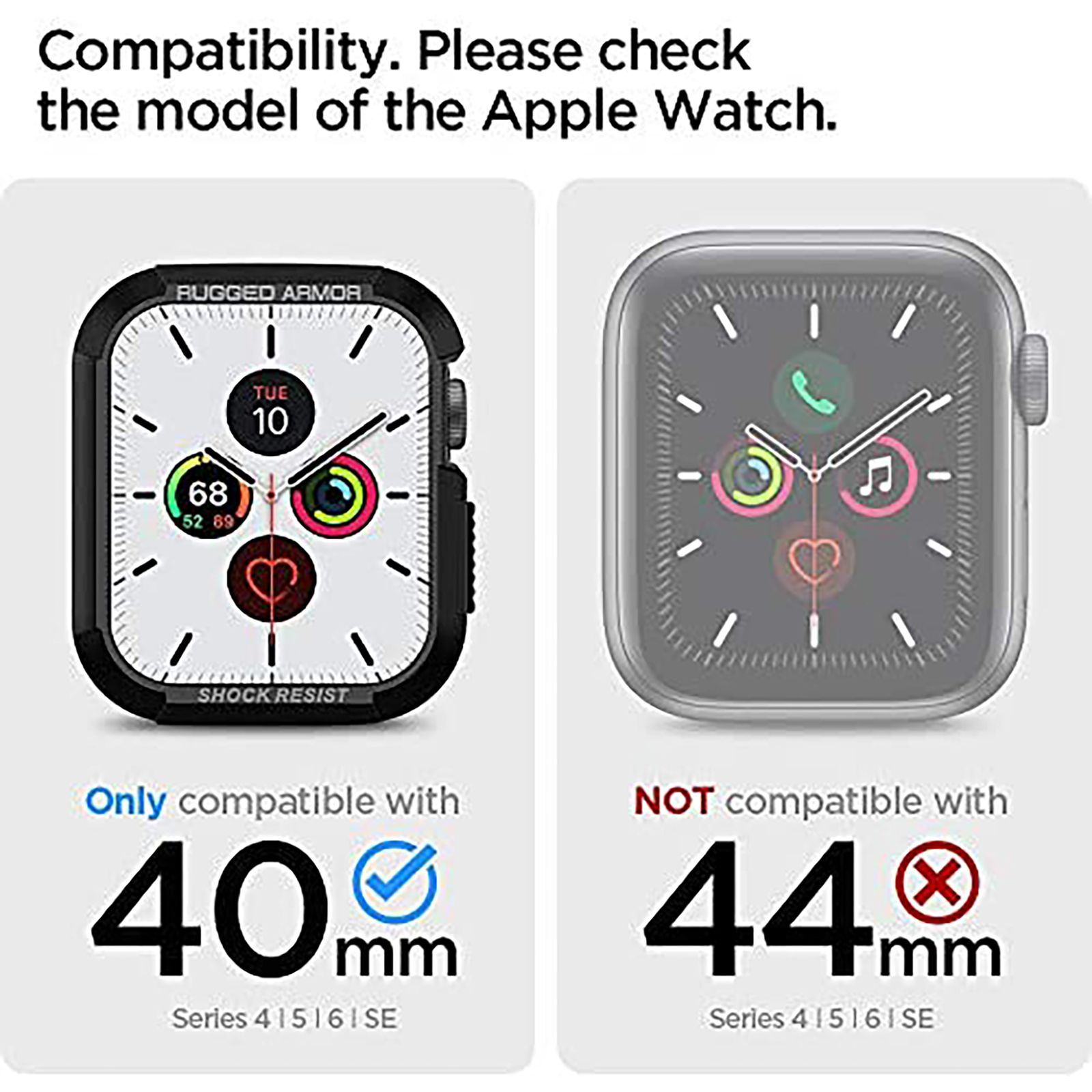 Spigen Rugged Armor Pro TPU Case for Apple Watch Series SE 2, SE, 8, 7, 6, 5 & 4 (41mm / 40mm) (Shock-Absorbent Layer, Military Green)_18