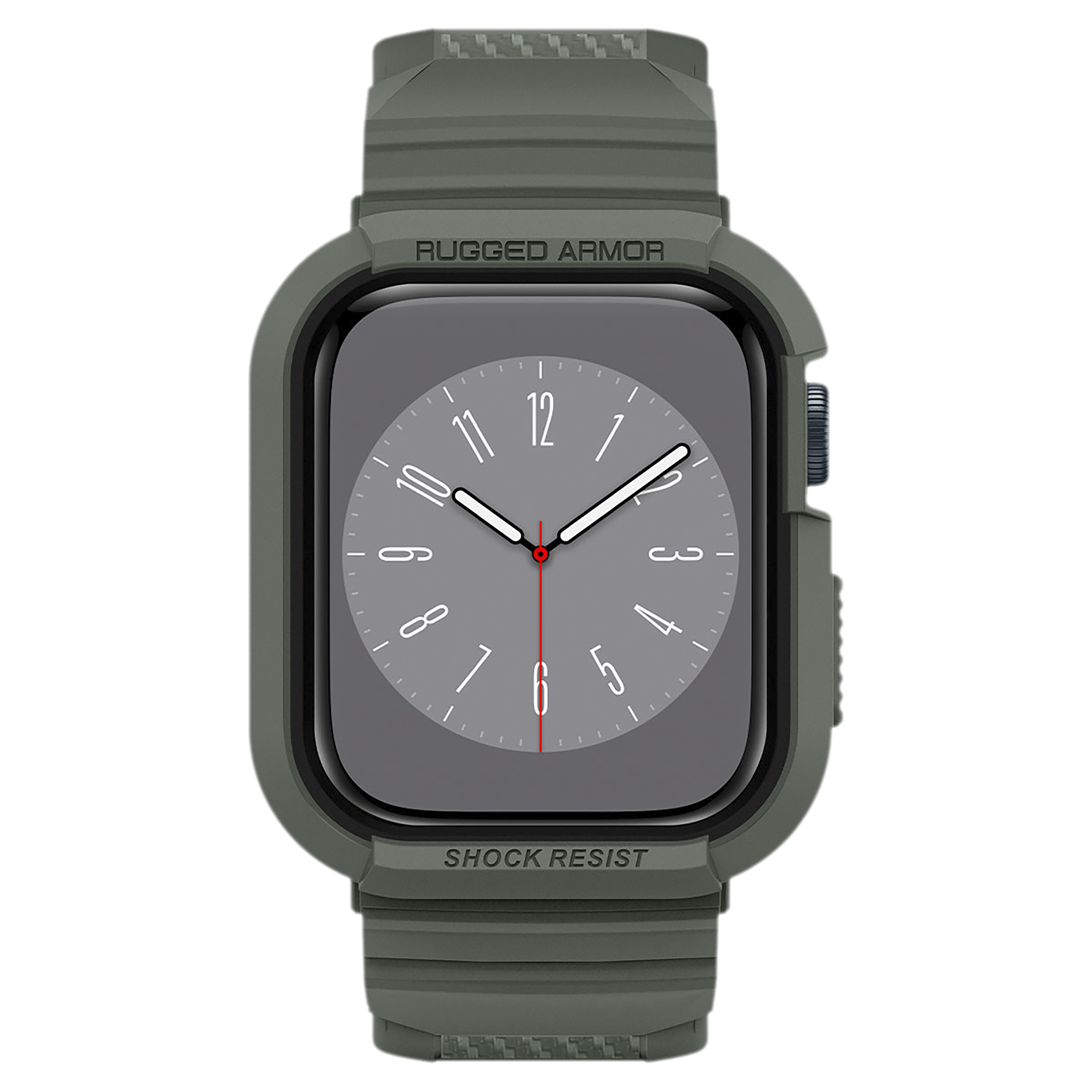 Spigen Rugged Armor Pro TPU Case for Apple Watch Series SE 2, SE, 8, 7, 6, 5 & 4 (41mm / 40mm) (Shock-Absorbent Layer, Military Green)_5