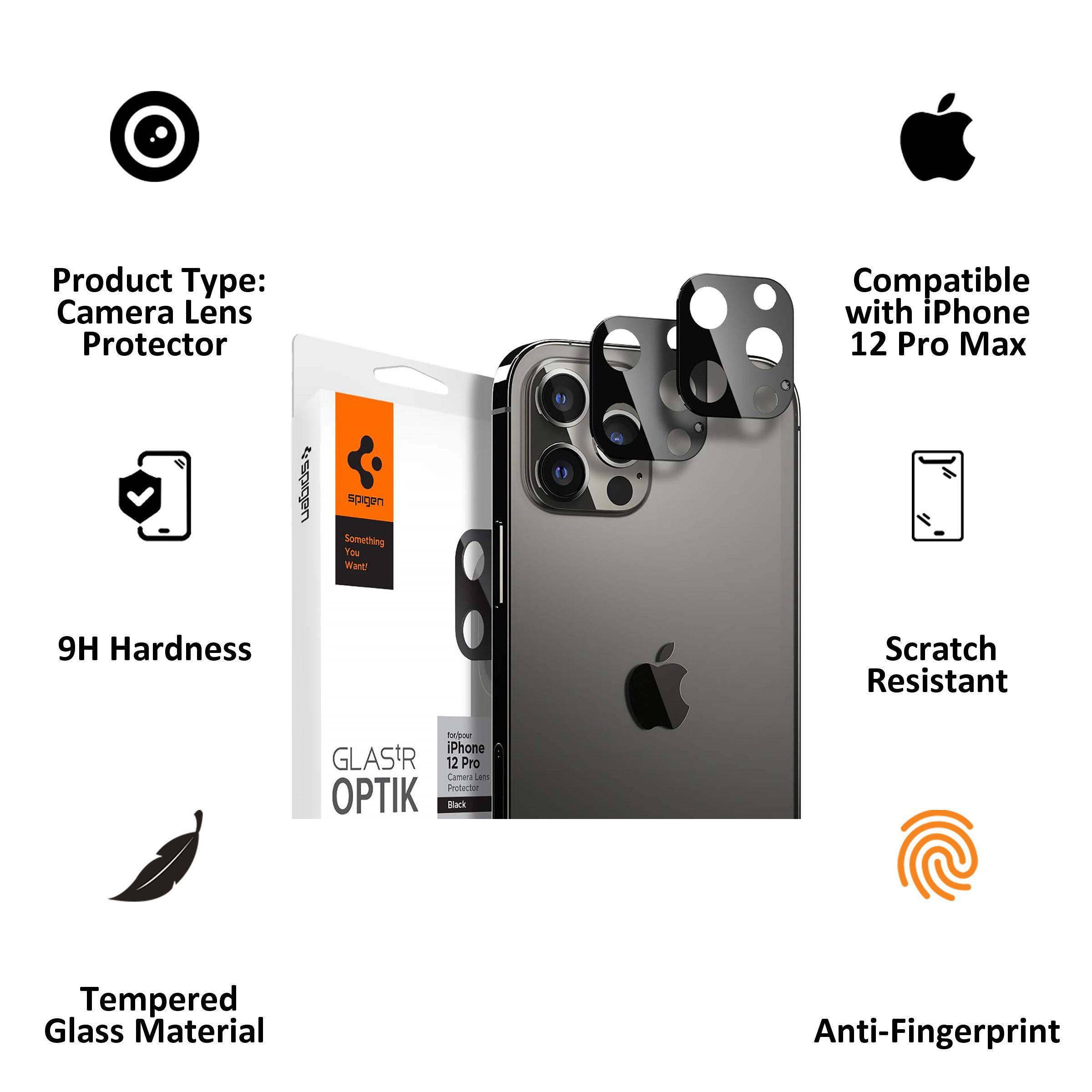spigen Glas.tR Optik Camera Lens Protector For iPhone 12 Pro (Anti-Shatter, AGL01807, Black)_3