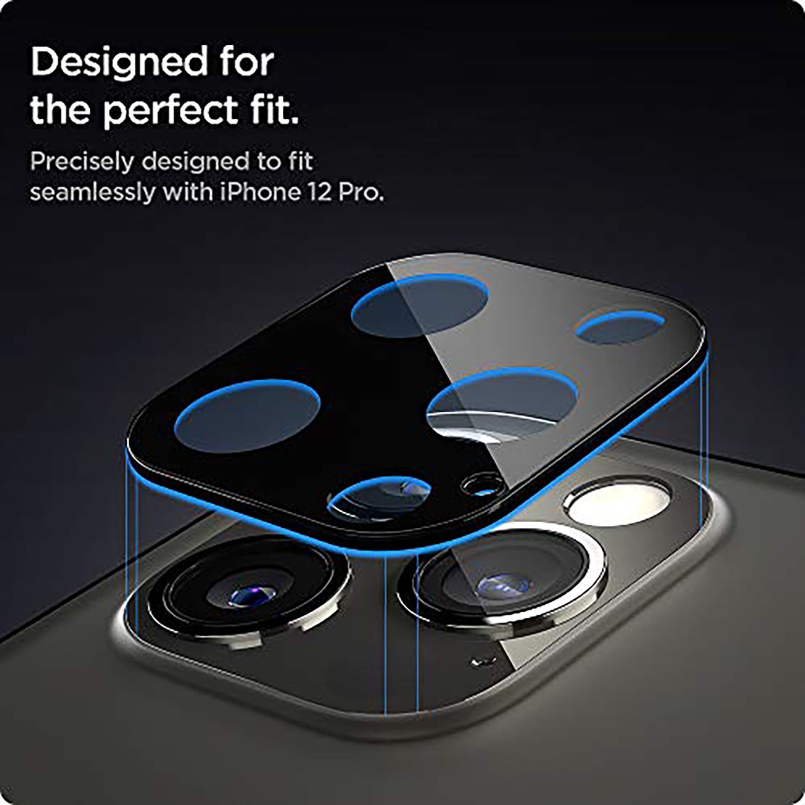 spigen Glas.tR Optik Camera Lens Protector For iPhone 12 Pro (Anti-Shatter, AGL01807, Black)_9
