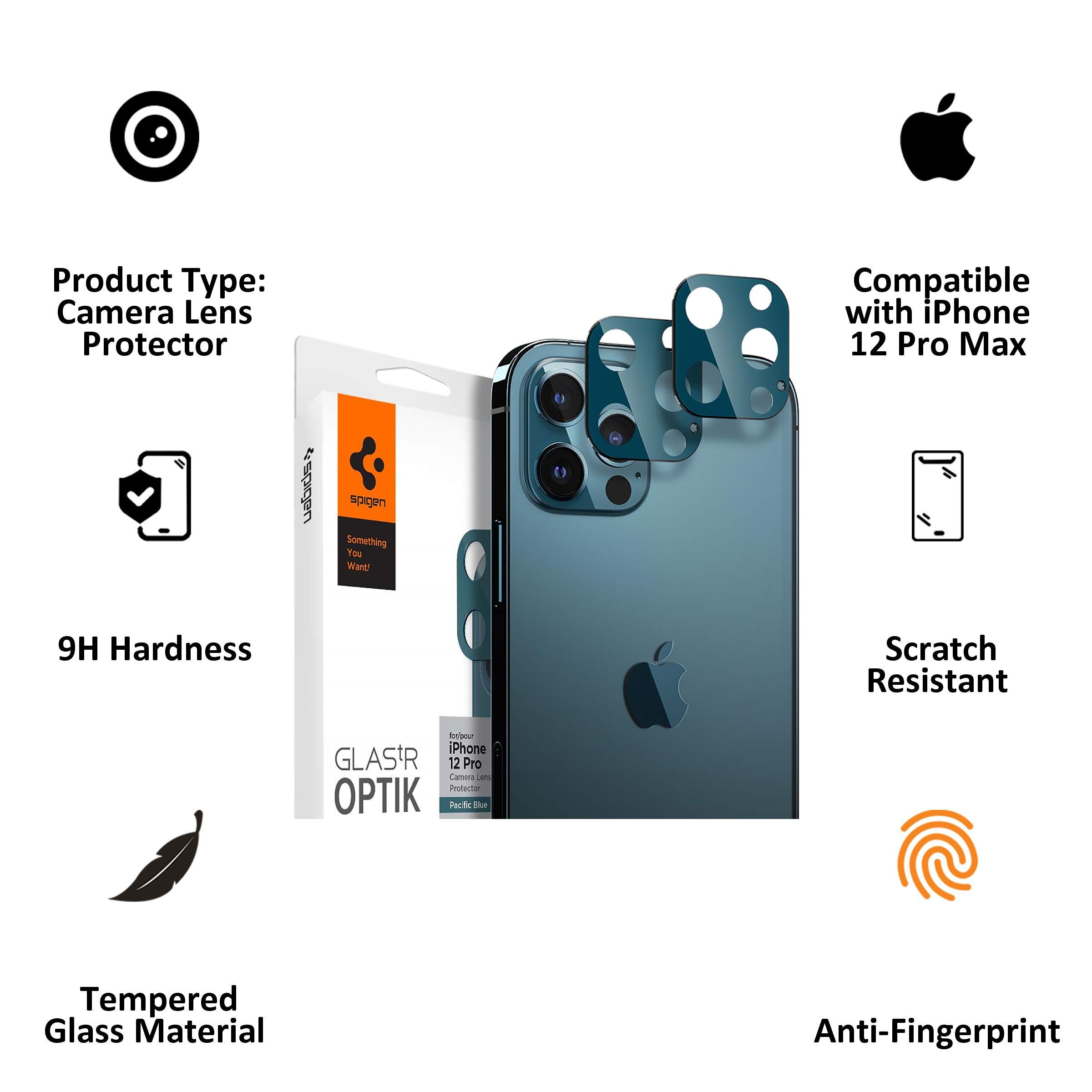 spigen Glas.tR Optik Camera Lens Protector For iPhone 12 Pro (Edge To Edge Protection, AGL02460, Blue)_3