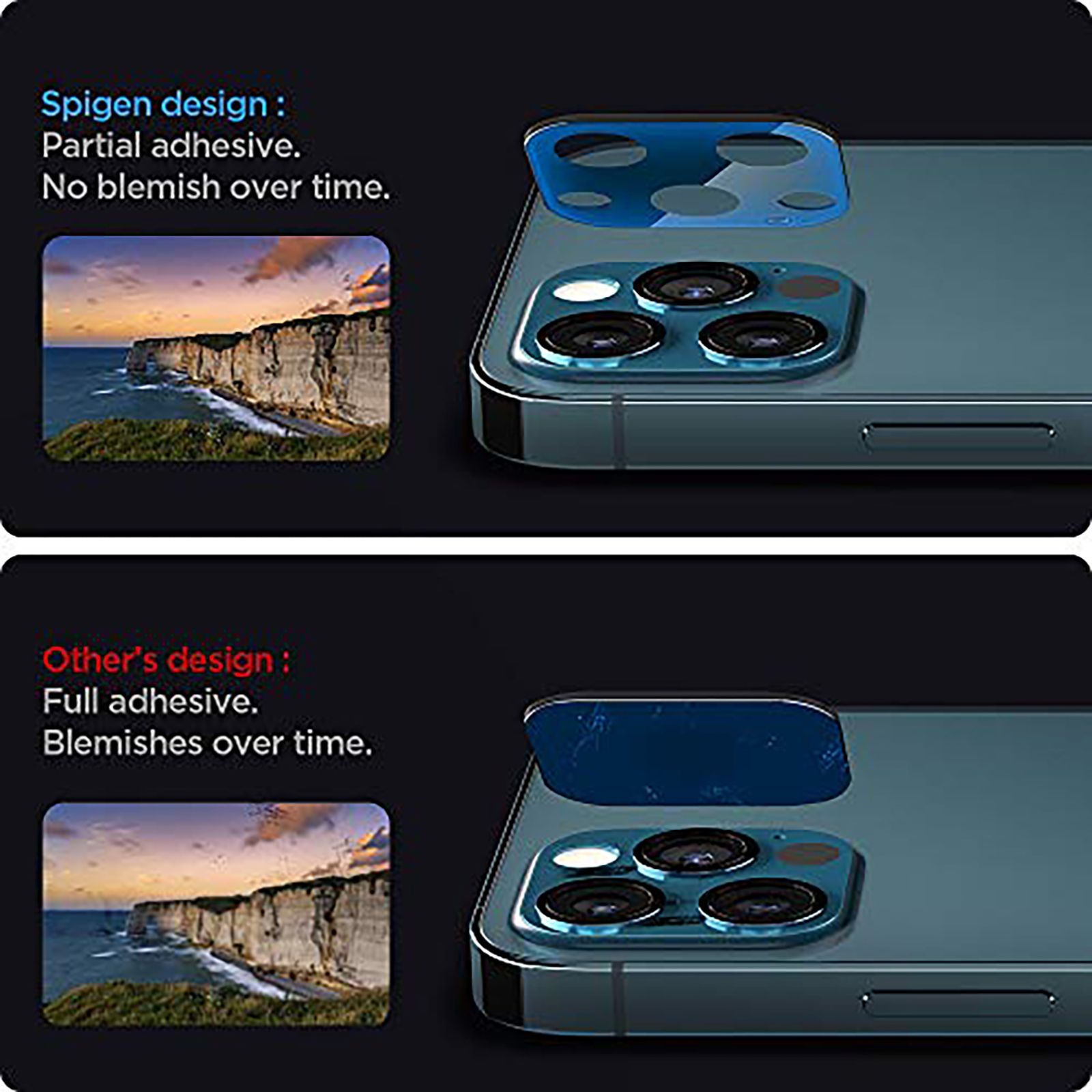 spigen Glas.tR Optik Camera Lens Protector For iPhone 12 Pro (Edge To Edge Protection, AGL02460, Blue)_10