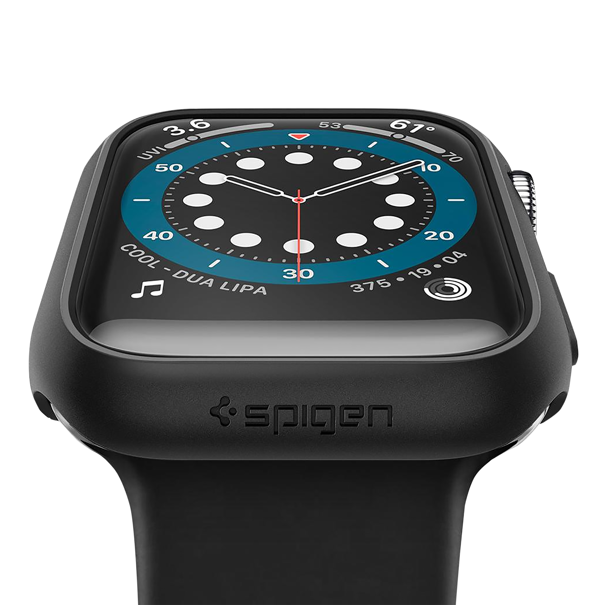 Spigen Thin Fit Polycarbonate Case for Apple Watch Series SE 2, SE, 6, 5 & 4 (44mm) (Razor-Thin Frame, Black)_5