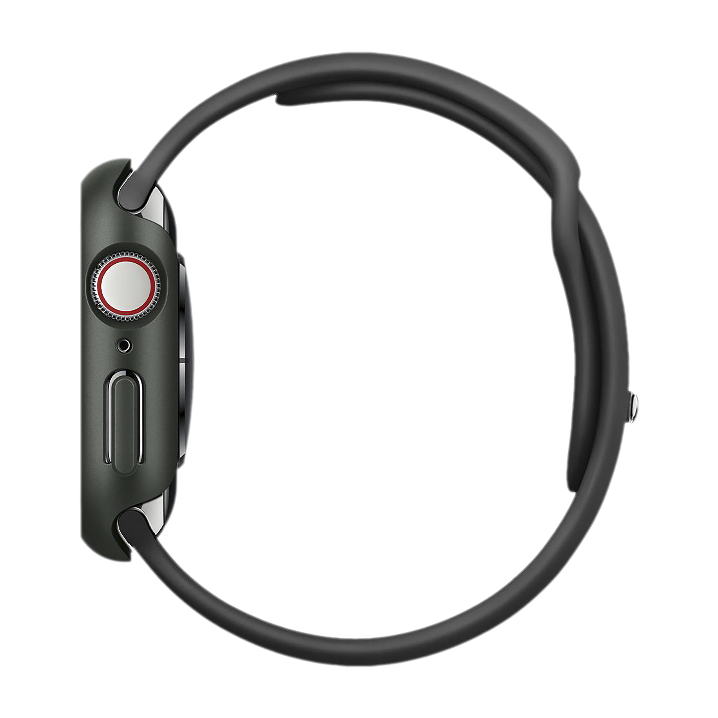 Spigen Thin Fit Polycarbonate Case for Apple Watch Series SE 2, SE, 6, 5 & 4 (44mm) (Razor-Thin Frame, Black)_6