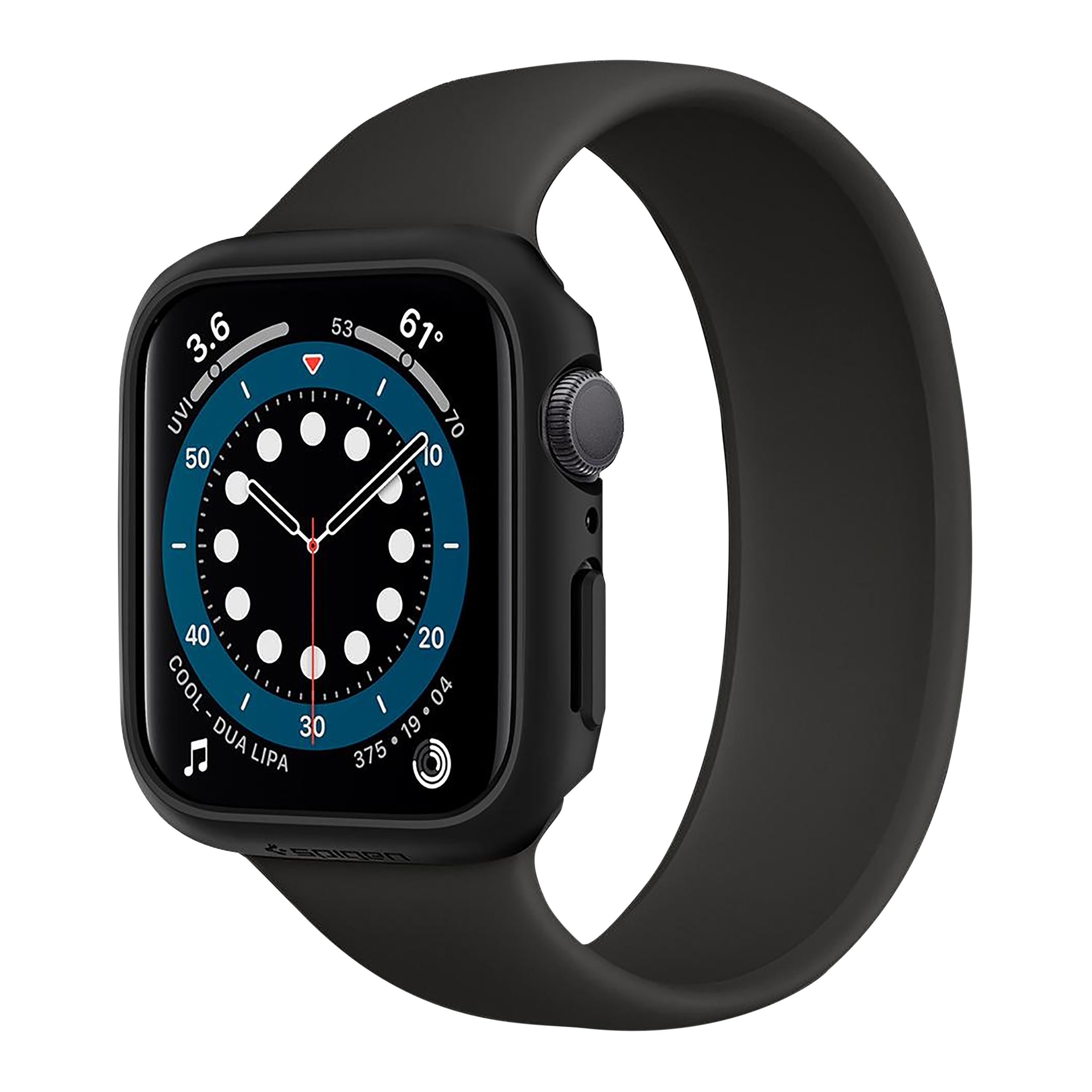 Spigen Thin Fit Polycarbonate Case for Apple Watch Series SE 2, SE, 6, 5 & 4 (44mm) (Razor-Thin Frame, Black)_7