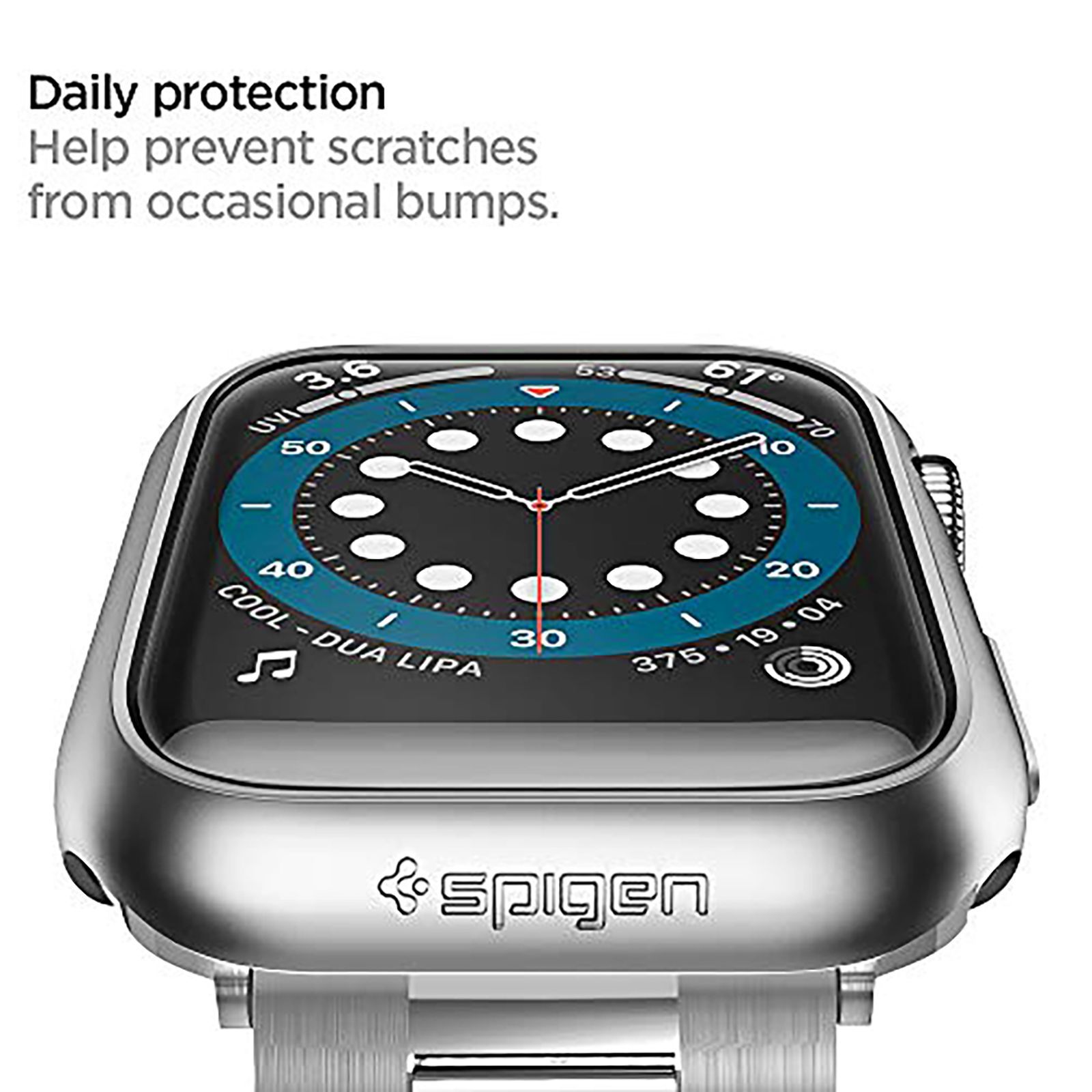 Spigen Thin Fit Polycarbonate Case for Apple Watch Series SE 2, SE, 6, 5 & 4 (40mm) (Razor-Thin Frame, Graphite)_11