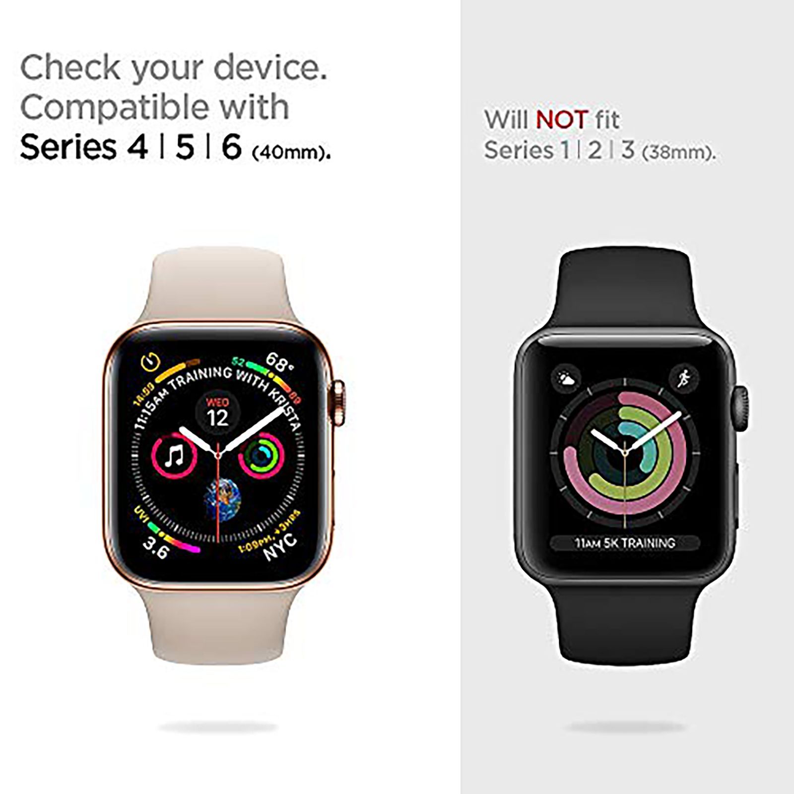 Spigen Thin Fit Polycarbonate Case for Apple Watch Series SE 2, SE, 6, 5 & 4 (40mm) (Razor-Thin Frame, Graphite)_12