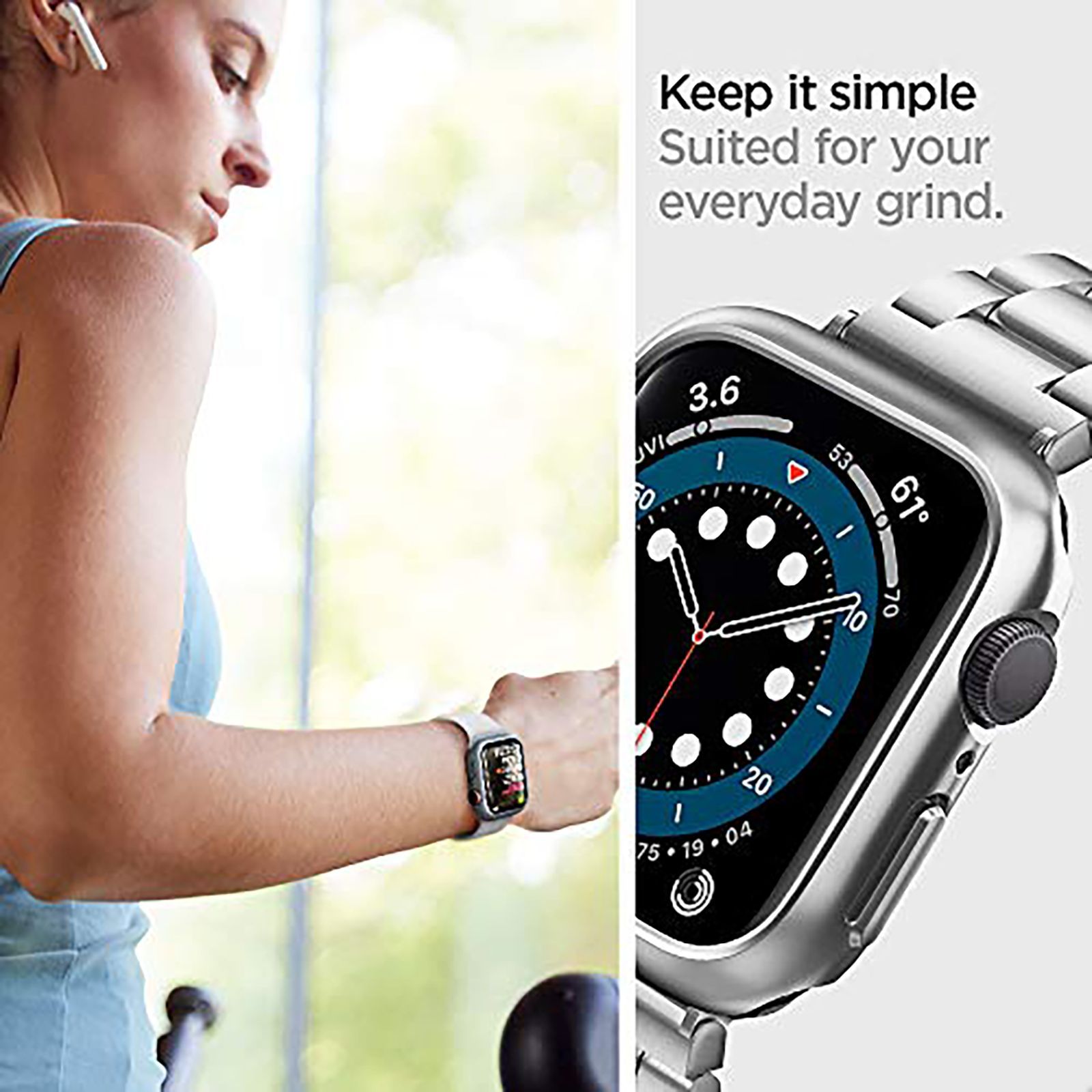 Spigen Thin Fit Polycarbonate Case for Apple Watch Series SE 2, SE, 6, 5 & 4 (40mm) (Razor-Thin Frame, Graphite)_9