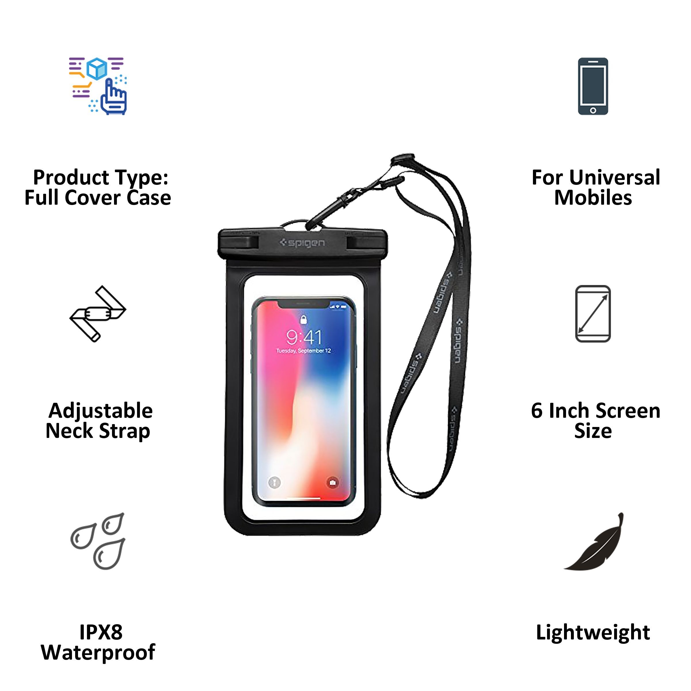 spigen Hard Polycarbonate & Plastic Case Cover for SAMSUNG Note 10 Plus, Galaxy S 10 Plus / Apple iPhone 8, X, 11 Pro Max / Google Pixel 4 XL (Waterproof, Black)_2