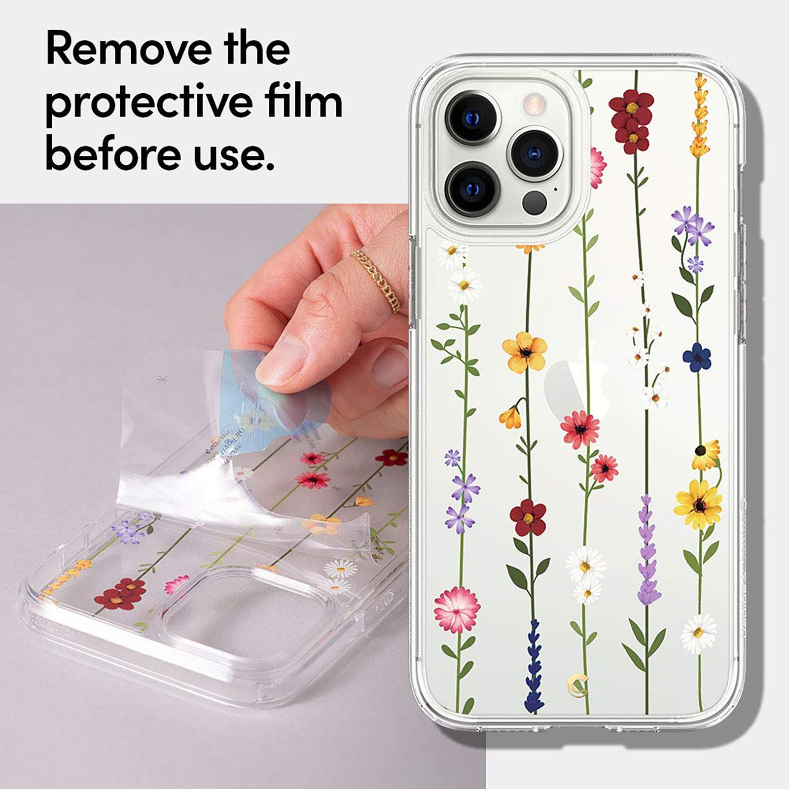 spigen Flower Garden TPU Back Cover for Apple iPhone 12 Pro Max (Long Lasting Clarity, Clear)_11