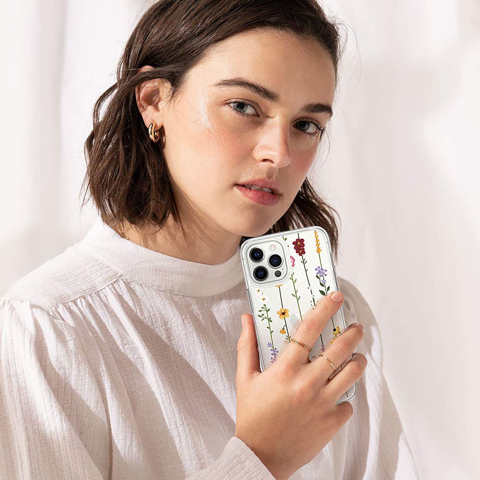 spigen Flower Garden TPU Back Cover for Apple iPhone 12 Pro Max (Long Lasting Clarity, Clear)_10