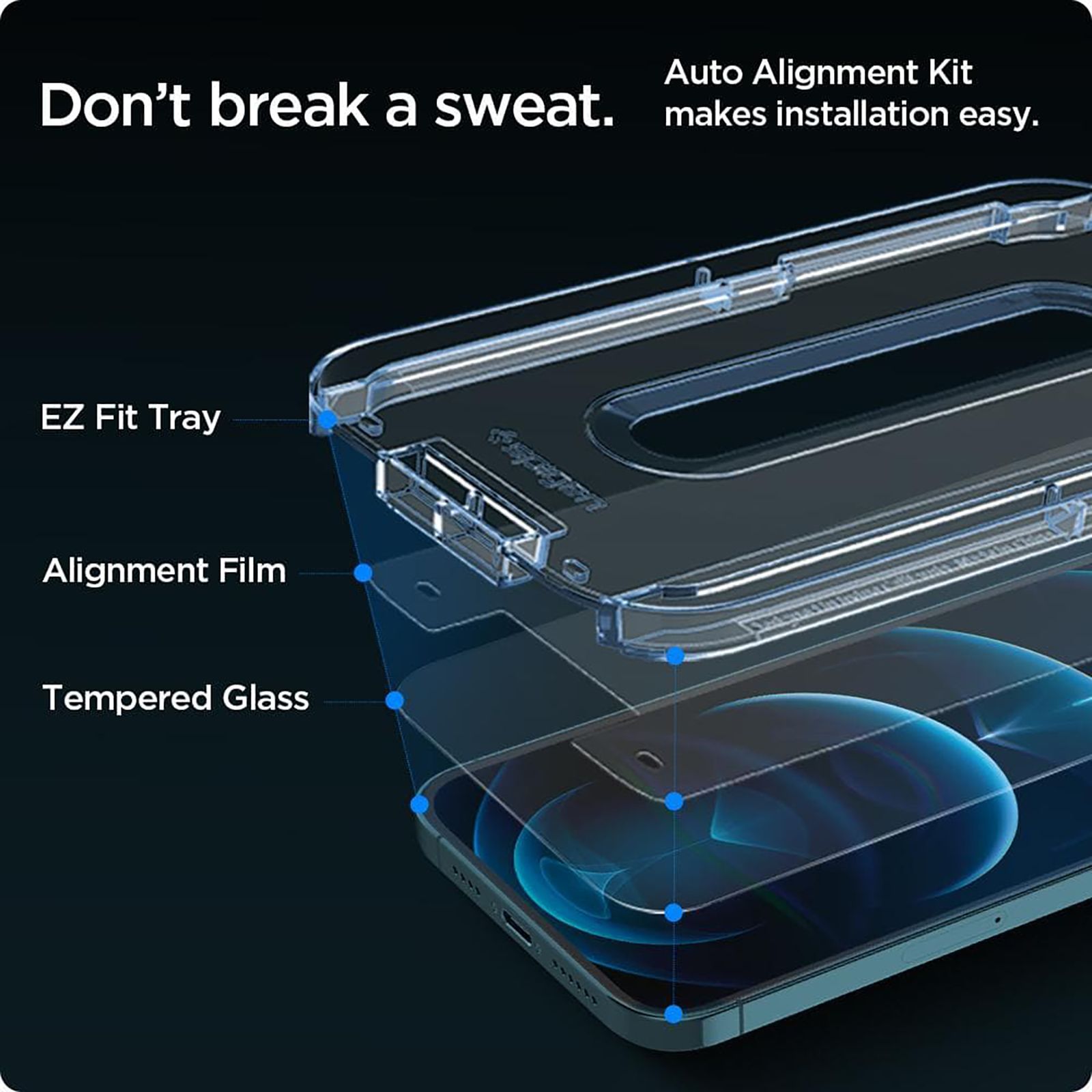 spigen GlastR EZ Fit Tempered Glass for Apple iPhone 12 Pro Max (9H Hardness)_5
