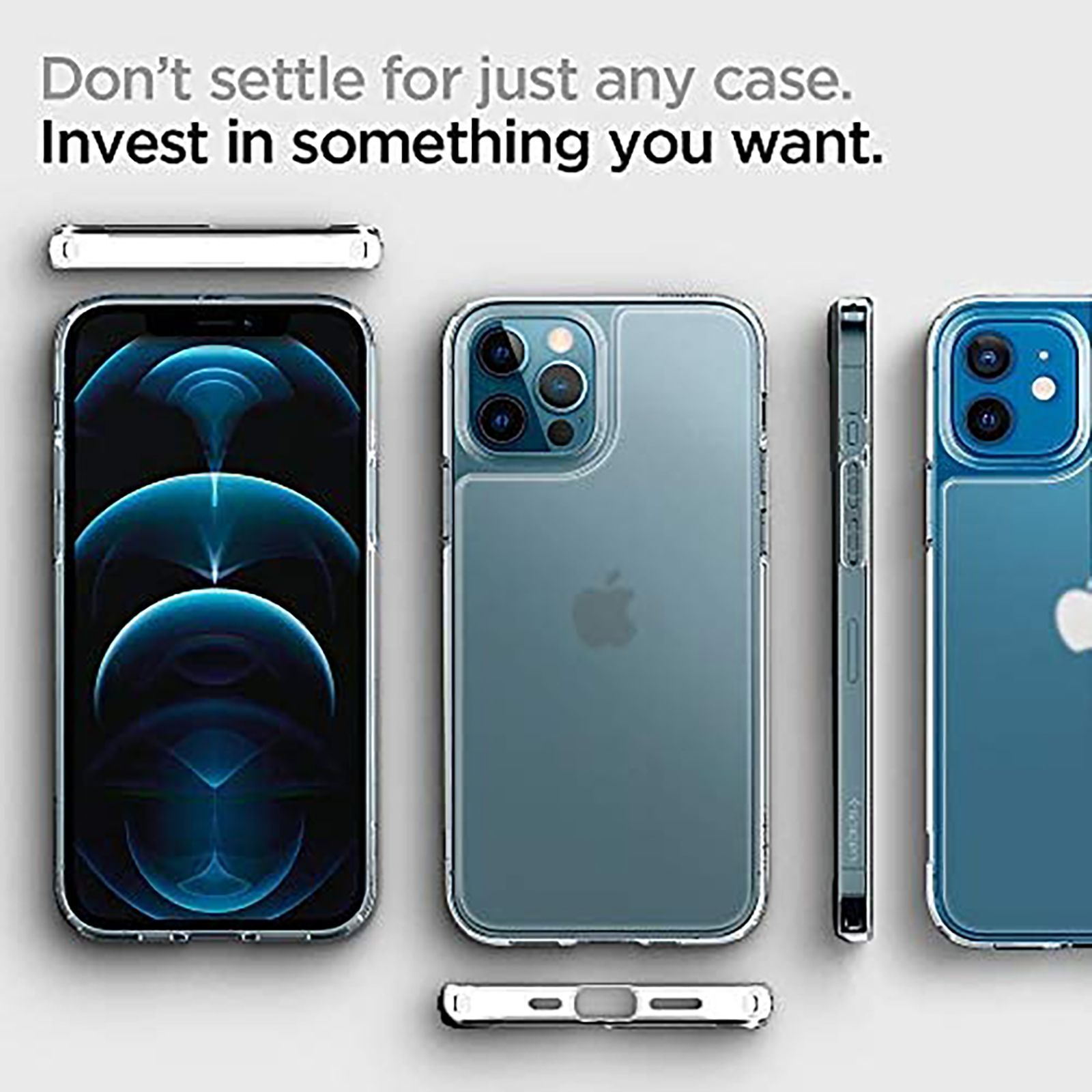 spigen Quartz Hybrid Tempered Glass & TPU Back Case For Apple iPhone 12/iPhone 12 Pro (Air Cushion Technology, ACS02601, Matte Clear)_6
