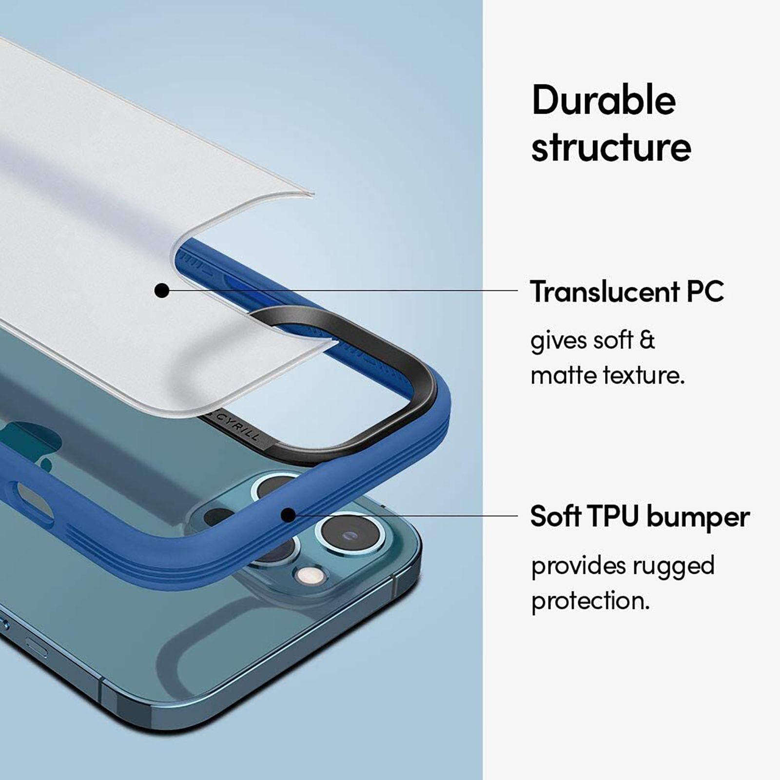 spigen Color Brick TPU and Polycarbonate Back Cover for Apple iPhone 12 and iPhone 12 Pro (Form Fitted Design, Navy)_13