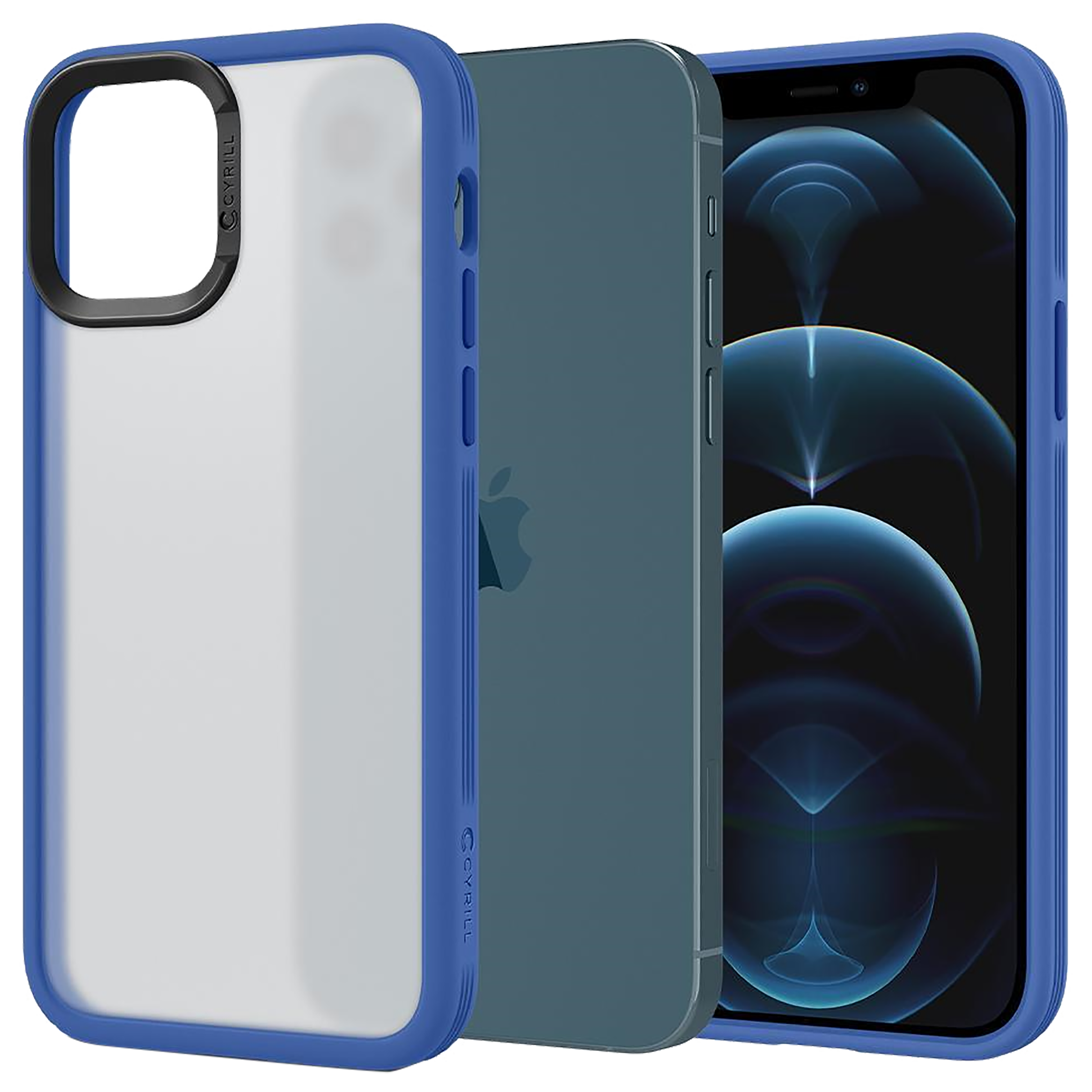 spigen Color Brick TPU and Polycarbonate Back Cover for Apple iPhone 12 and iPhone 12 Pro (Form Fitted Design, Navy)_1