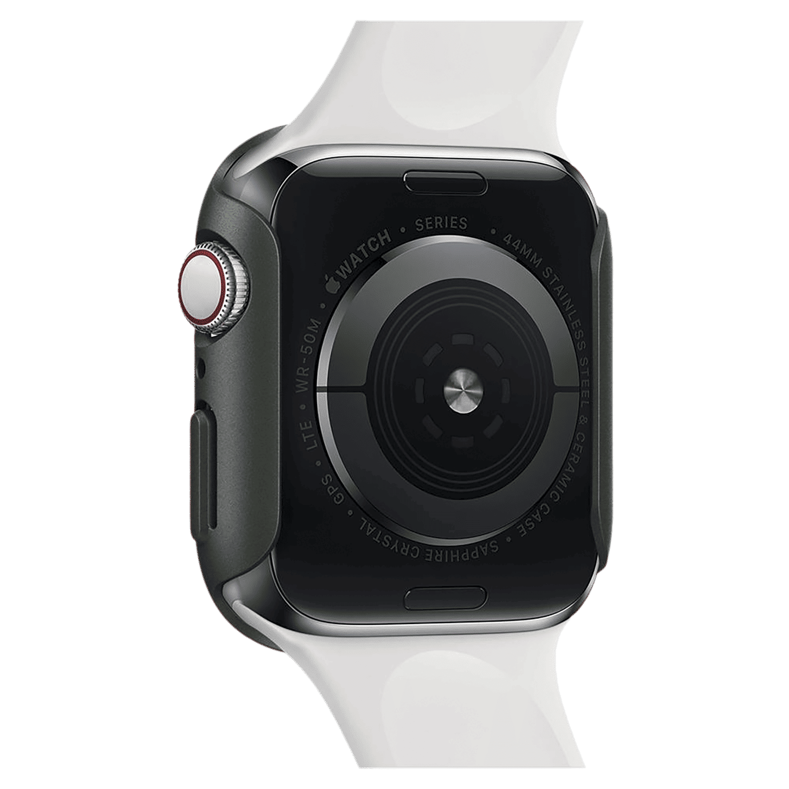 Spigen Thin Fit Polycarbonate Case for Apple Watch Series SE 2, SE, 6, 5 & 4 (44mm) (Razor-Thin Frame, Military Green)_3