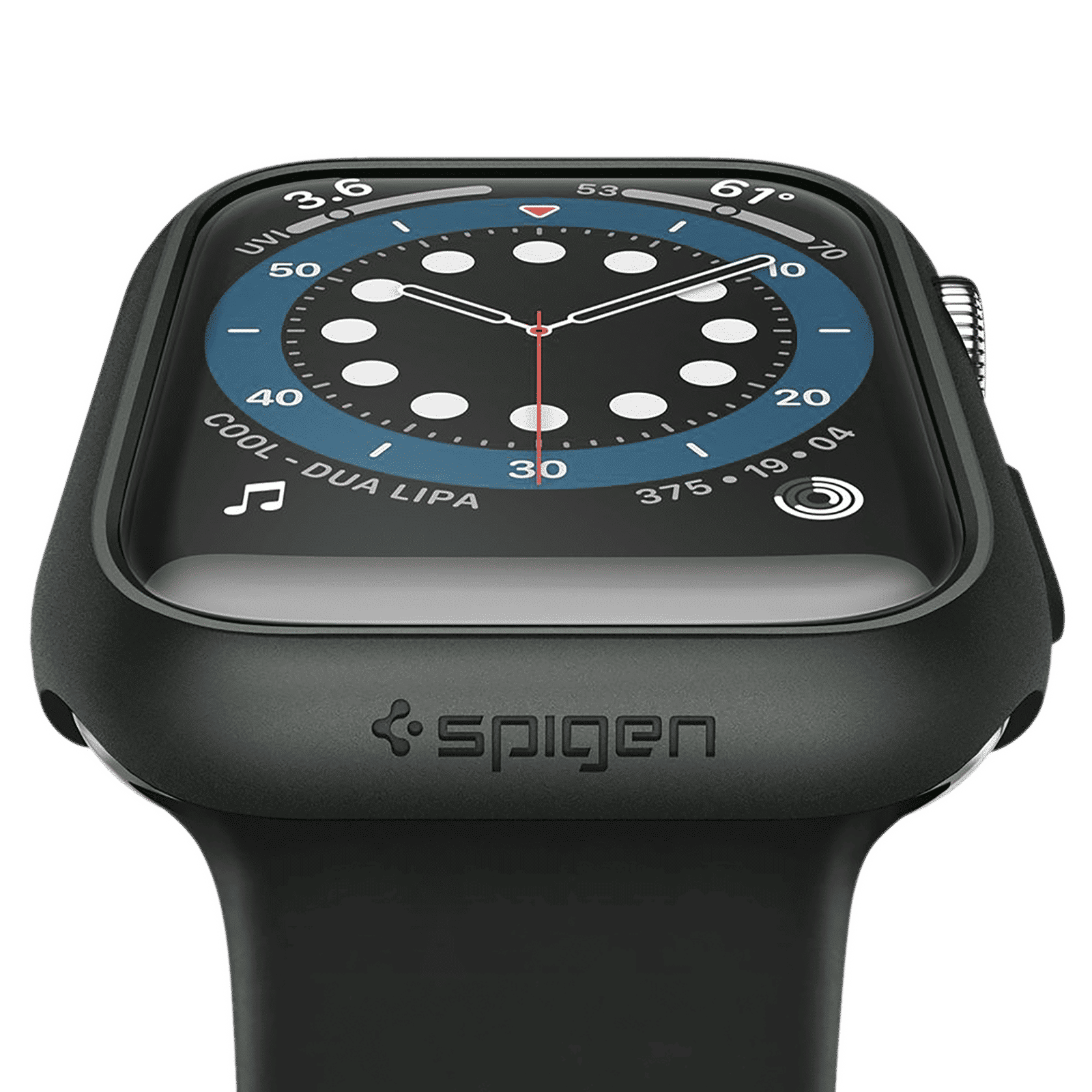 Spigen Thin Fit Polycarbonate Case for Apple Watch Series SE 2, SE, 6, 5 & 4 (44mm) (Razor-Thin Frame, Military Green)_4